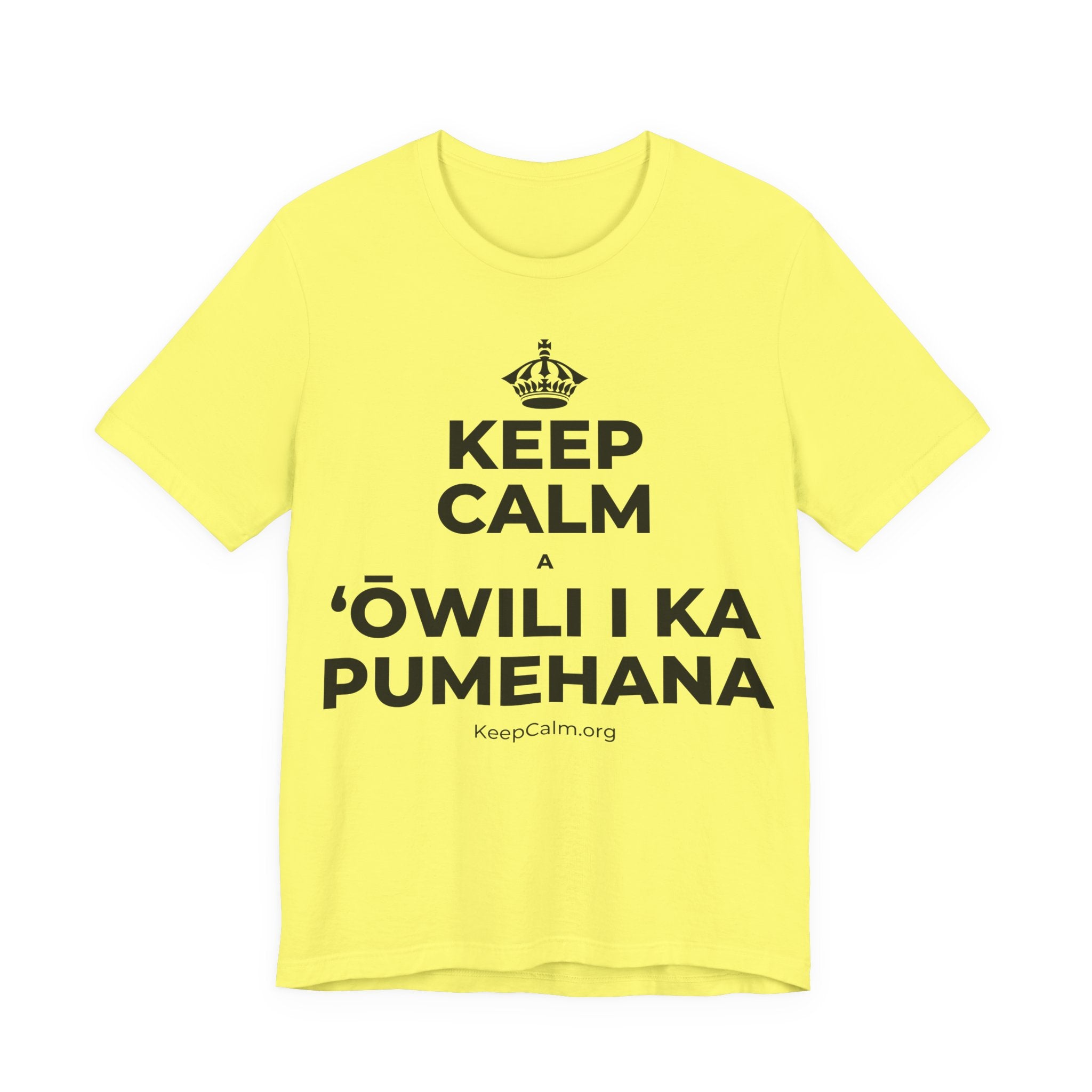 KEEP CALM A ʻŌWILI I KA PUMEHANA T-Shirt (Soft Cream–Heather Mauve)