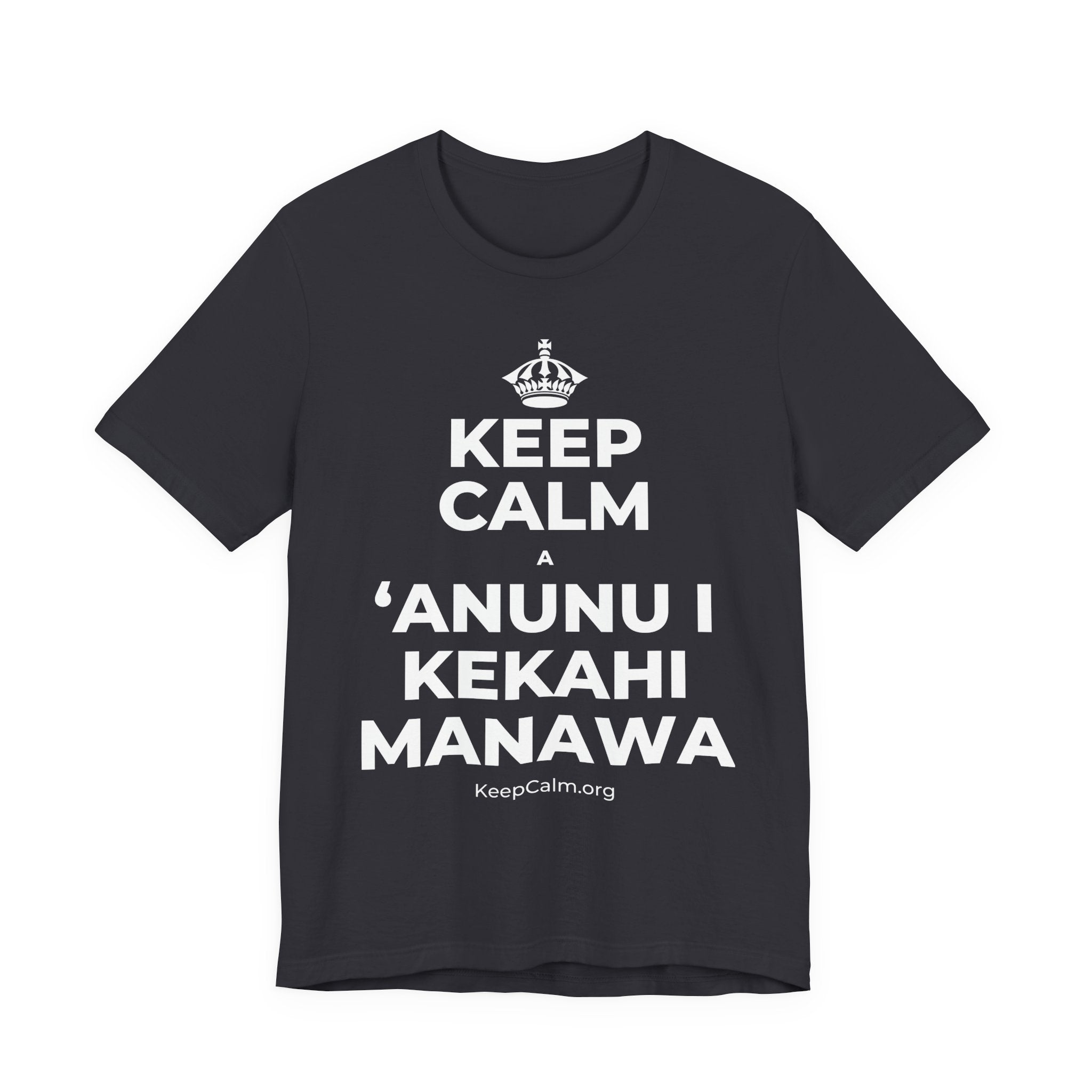 KEEP CALM A ʻANUNU I KEKAHI MANAWA T-Shirt (Baby Blue–Silver)