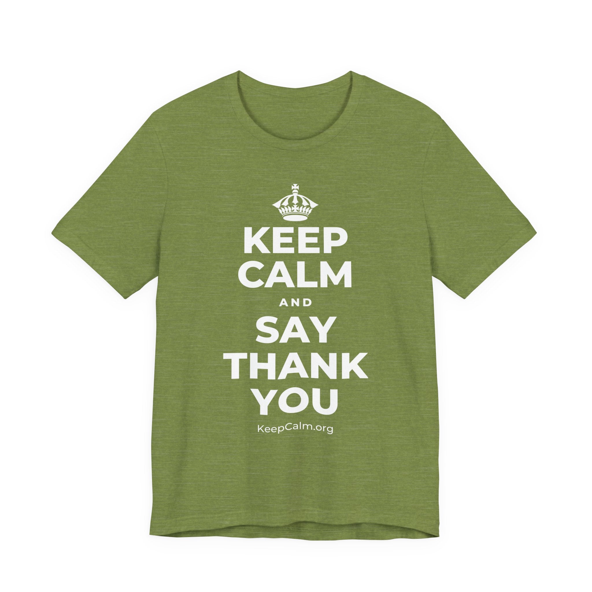 KEEP CALM AND SAY THANK YOU T-Shirt (Baby Blue–Silver)