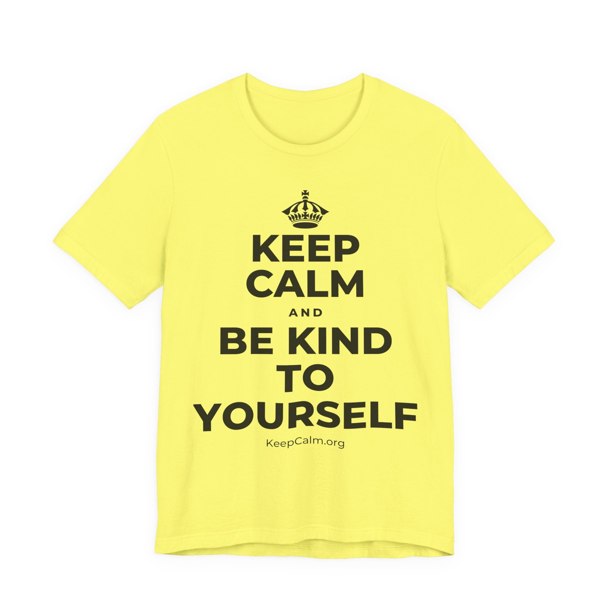 KEEP CALM AND BE KIND TO YOURSELF T-Shirt (Soft Cream–Heather Mauve)