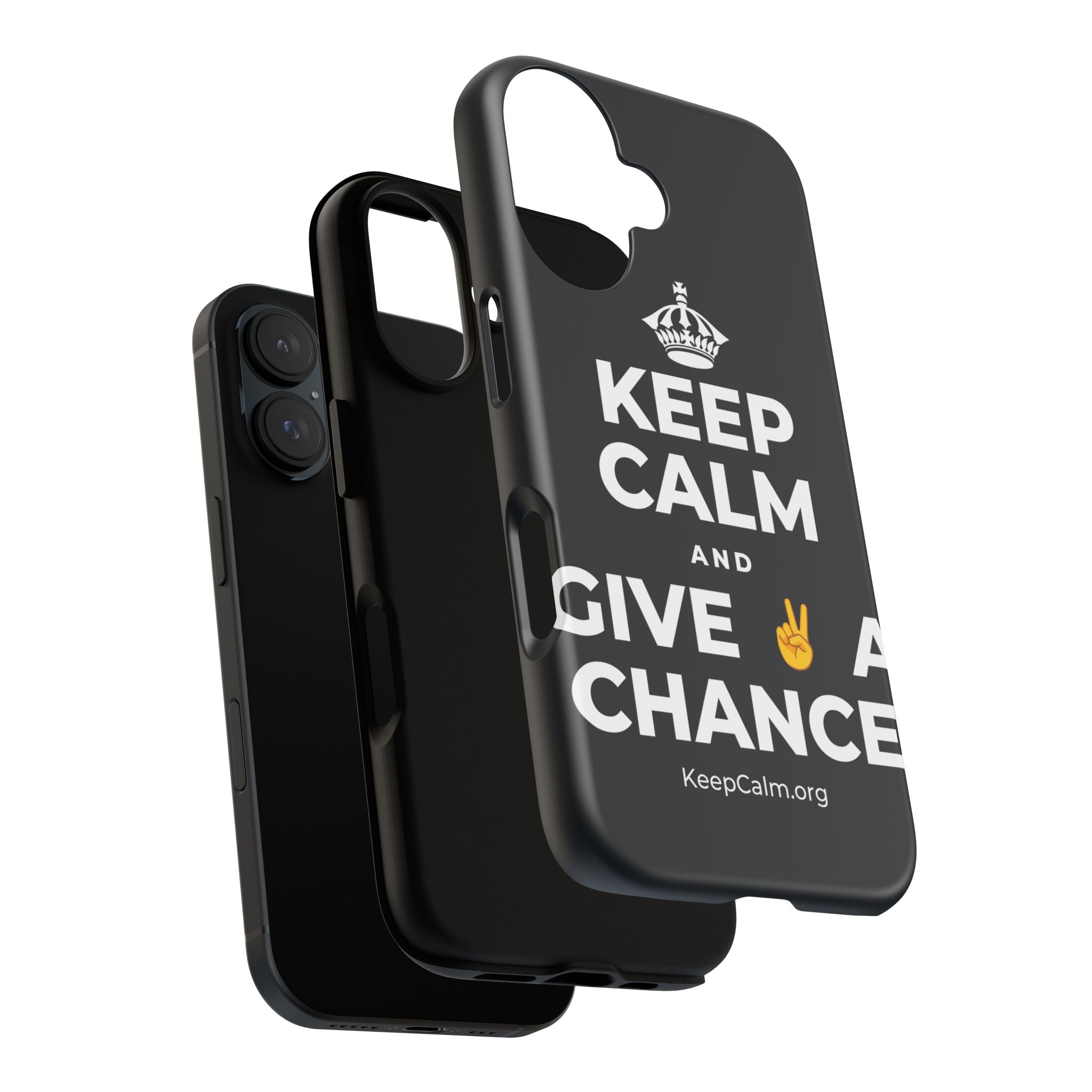 KEEP CALM AND GIVE ✌️ A CHANCE Phone Case (Dark)