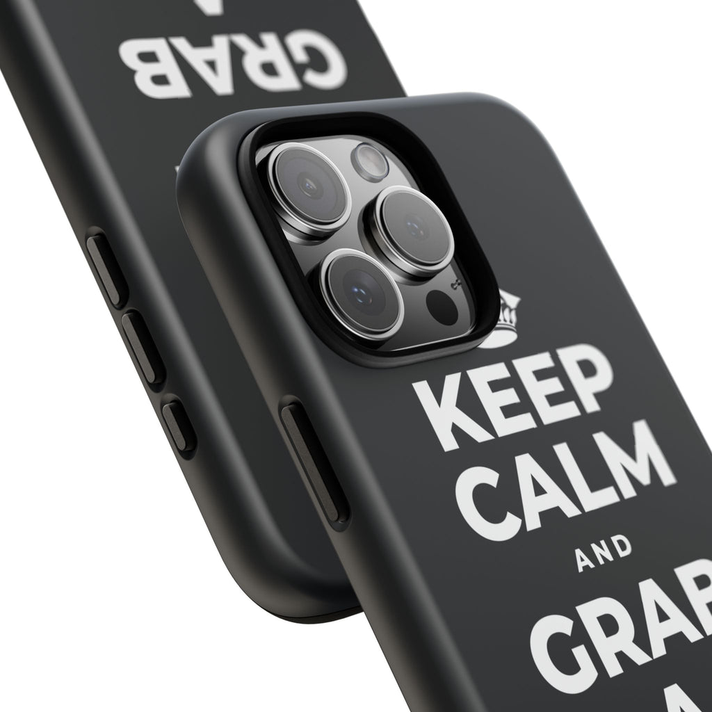 KEEP CALM AND GRAB A WARM DRINK Phone Case (Dark)