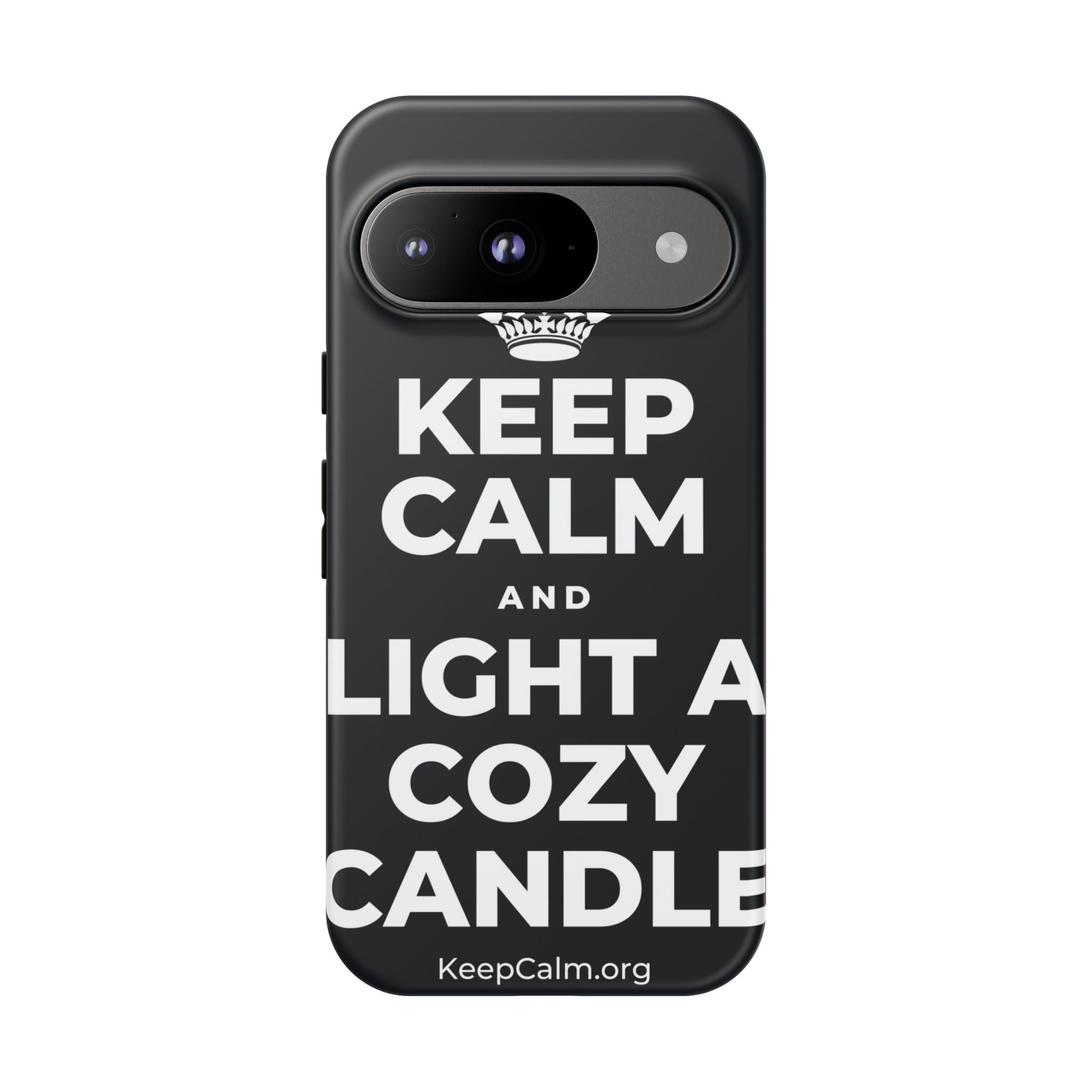 KEEP CALM AND LIGHT A COZY CANDLE Phone Case (Dark)
