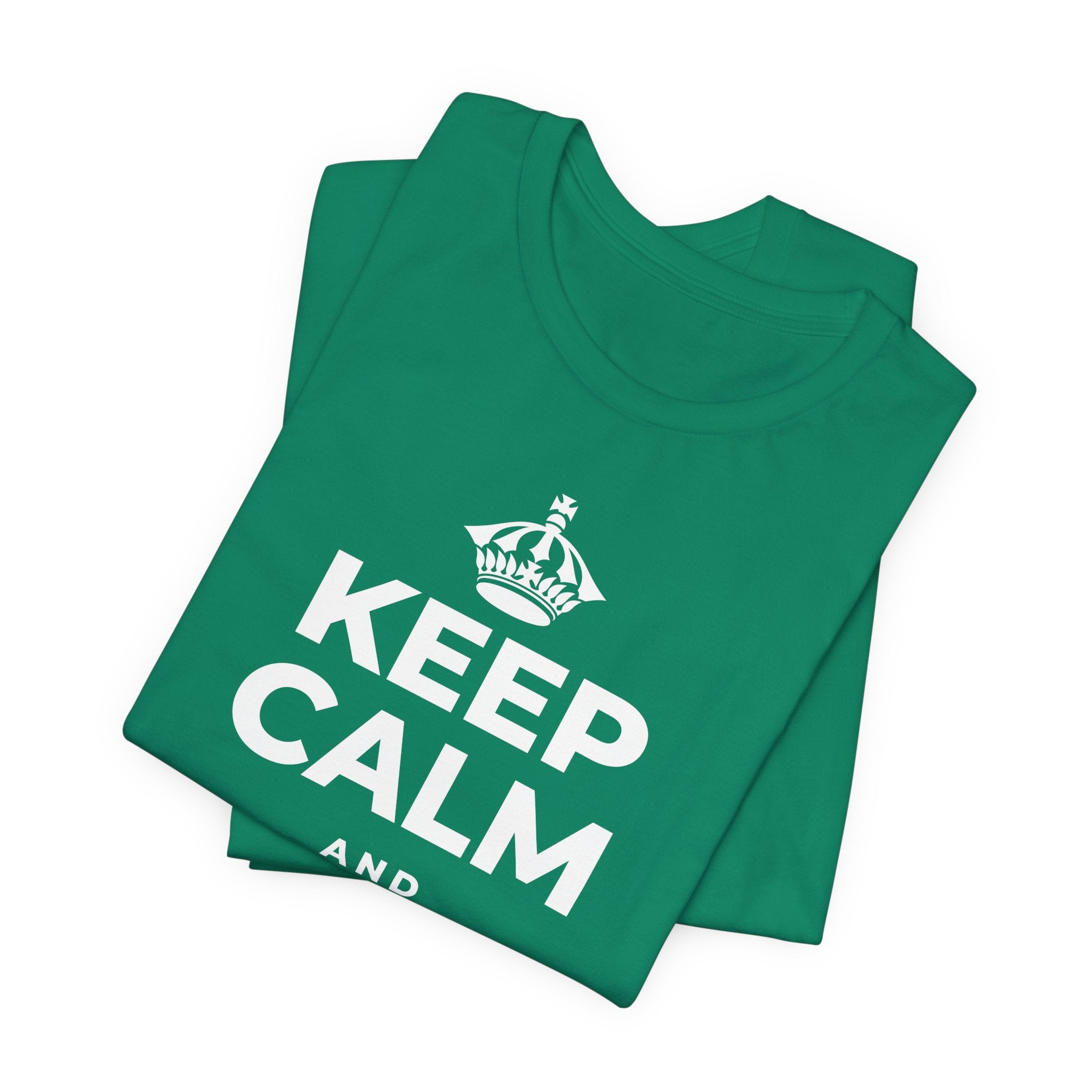 KEEP CALM AND TREAT YOURSELF T-Shirt (White–Asphalt)