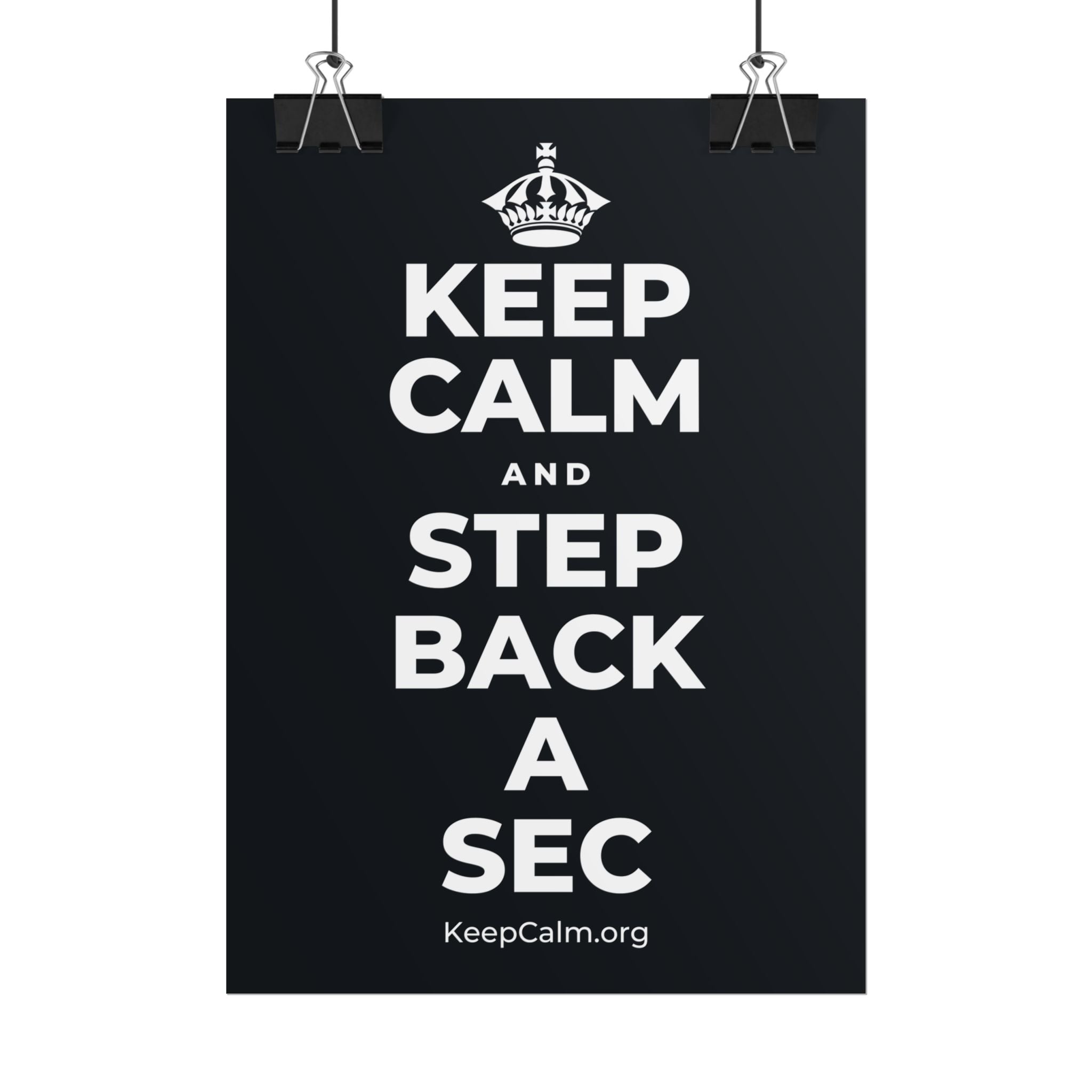 KEEP CALM AND STEP BACK A SEC Poster (Dark)