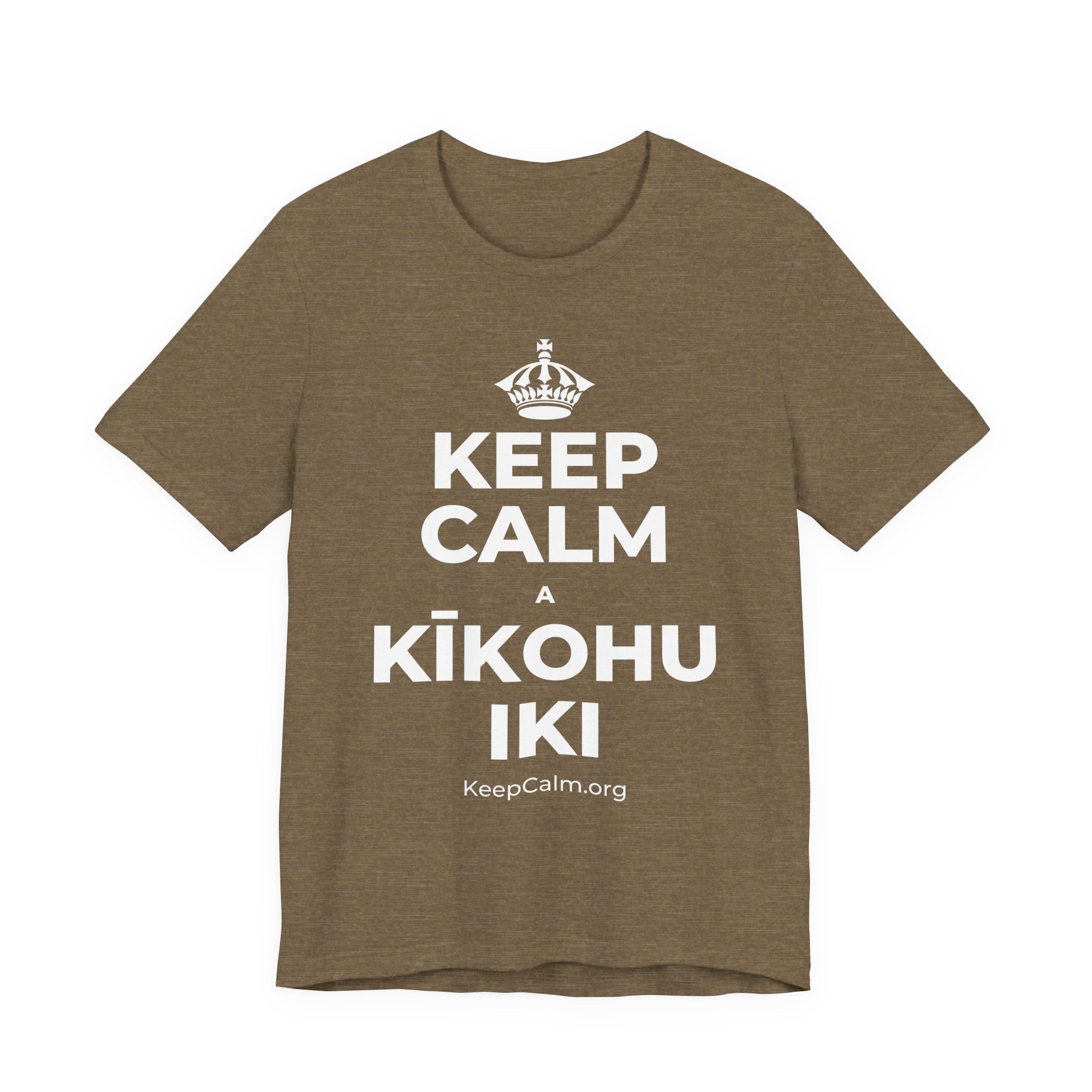 KEEP CALM A KĪKOHU IKI T-Shirt (Soft Cream–Heather Mauve)