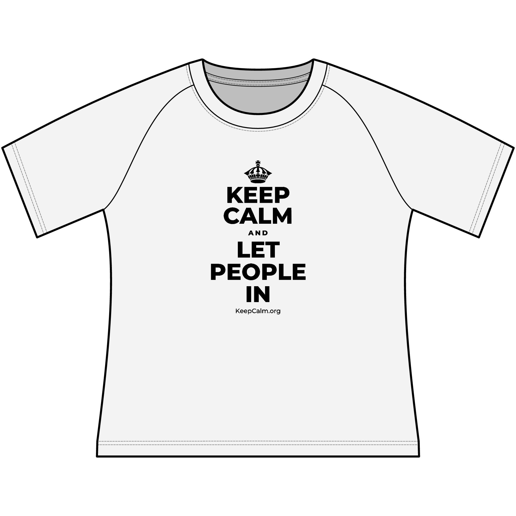 KEEP CALM AND LET PEOPLE IN Women's Raglan Tee