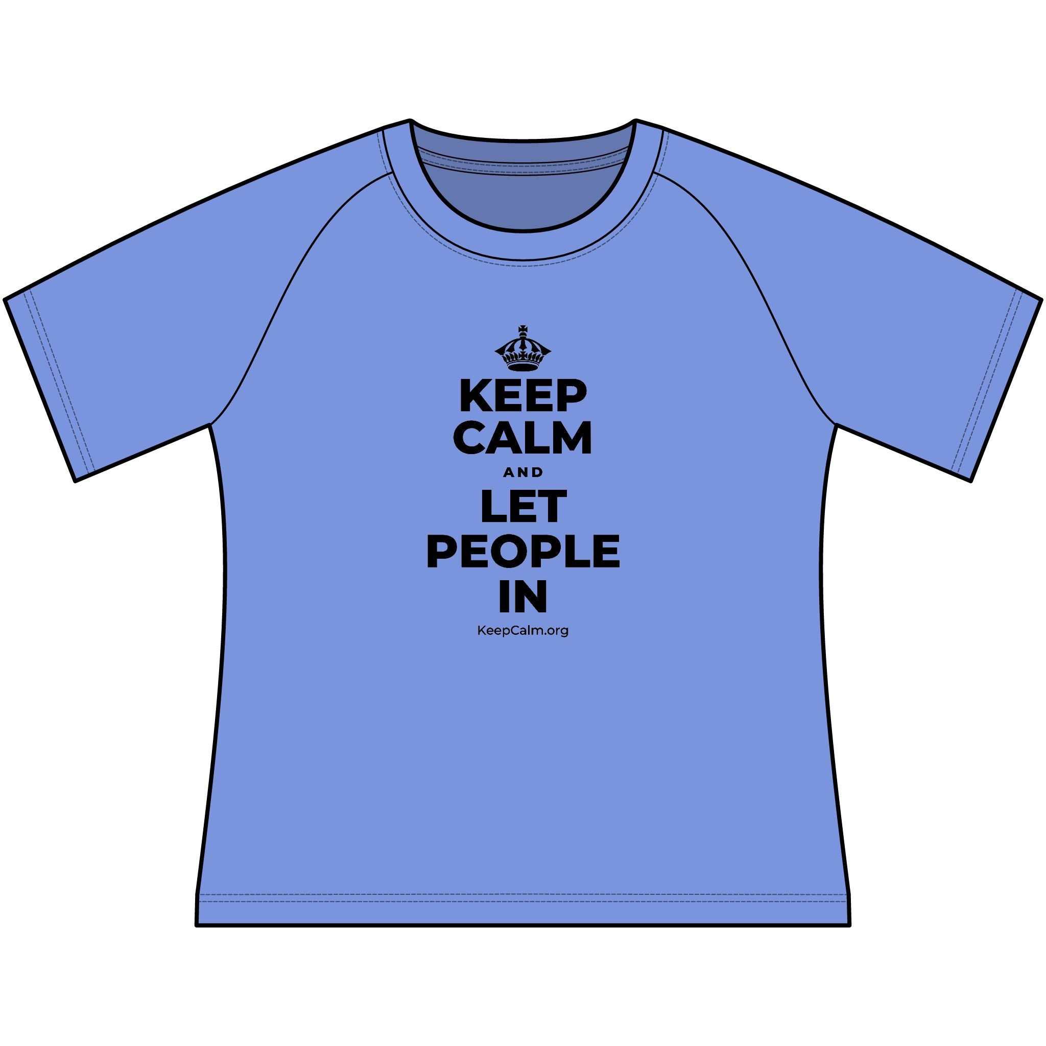 KEEP CALM AND LET PEOPLE IN Women's Raglan Tee