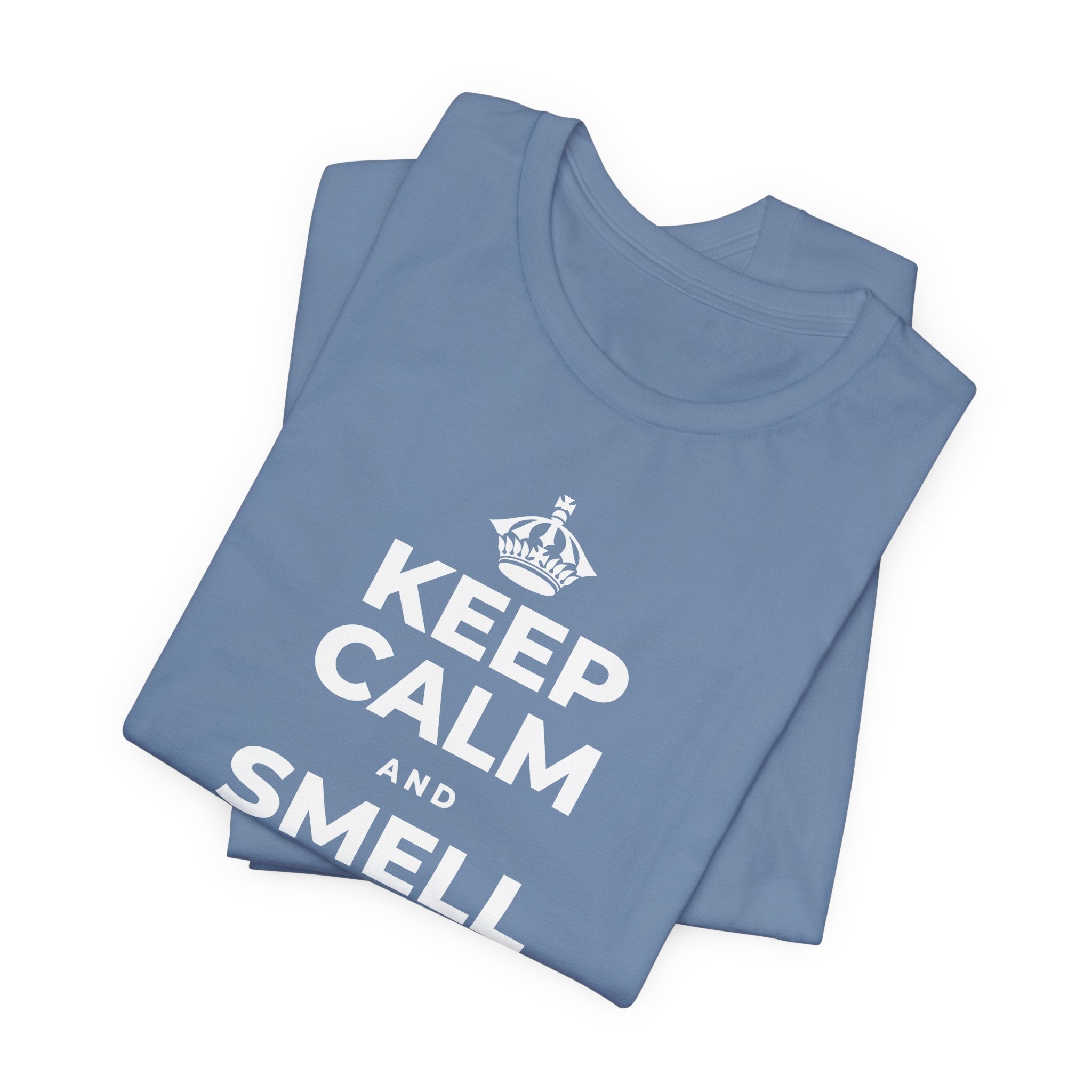 KEEP CALM AND SMELL THE FRESH AIR T-Shirt (Soft Cream–Heather Mauve)