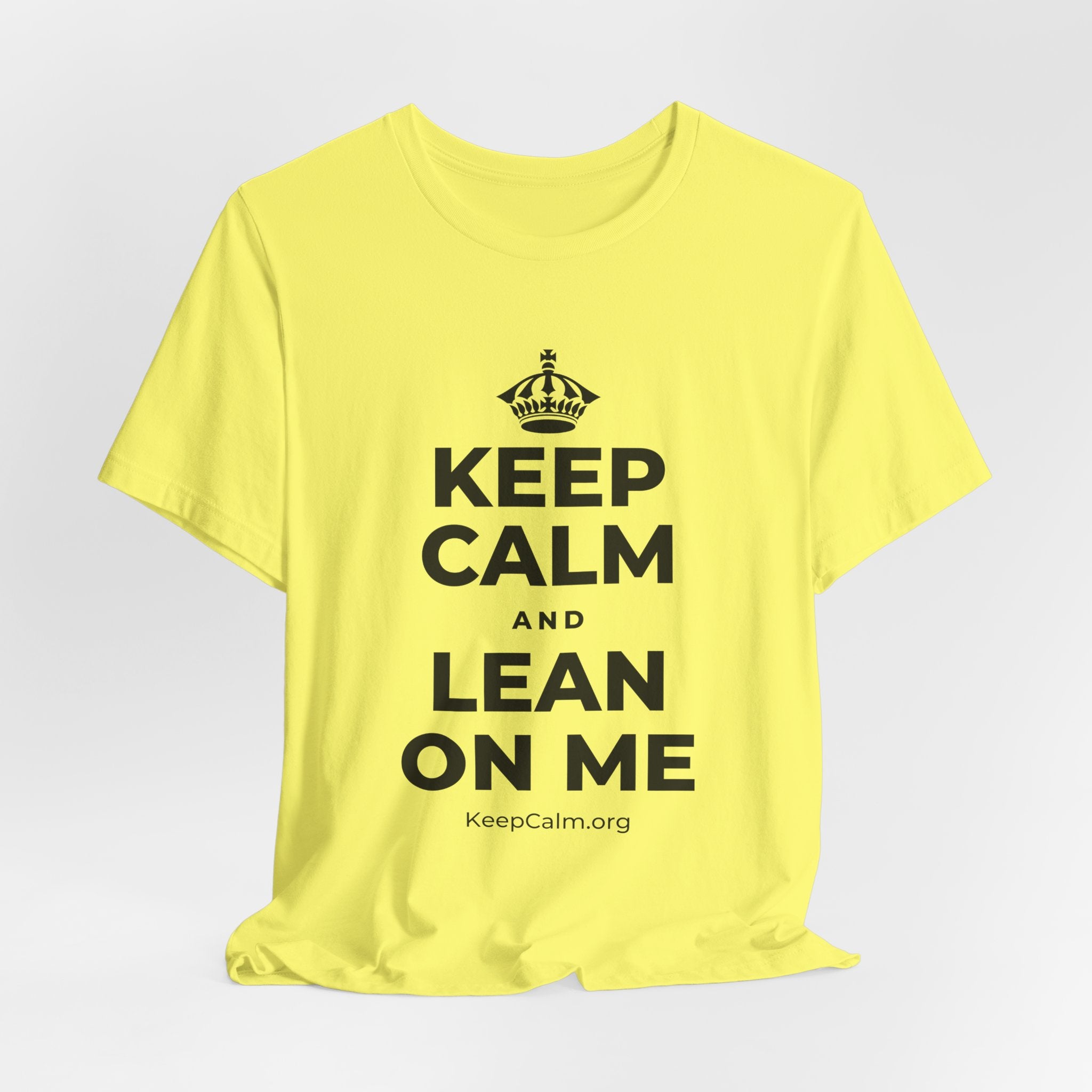 KEEP CALM AND LEAN ON ME T-Shirt (Soft Cream–Heather Mauve)