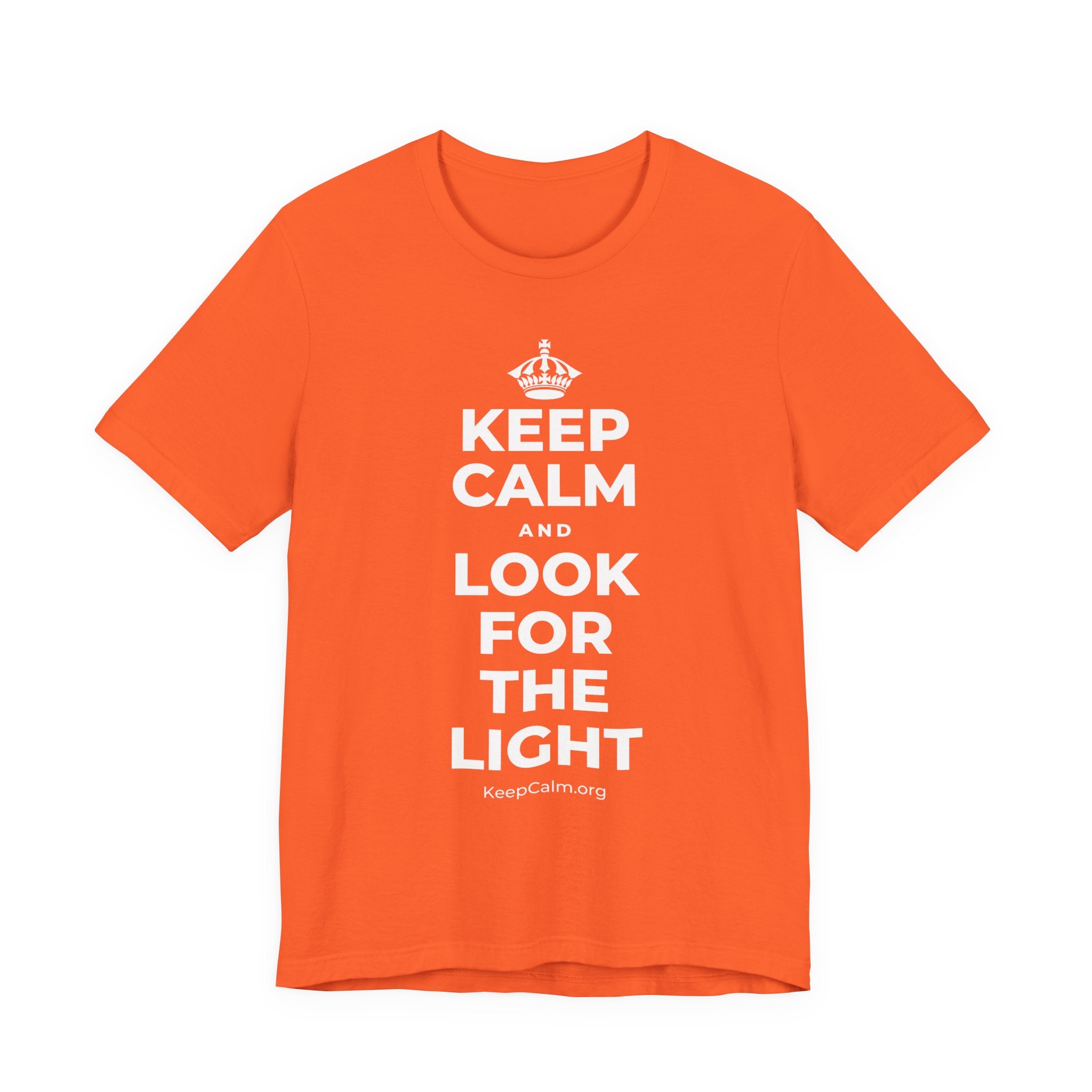 KEEP CALM AND LOOK FOR THE LIGHT T-Shirt (Baby Blue–Silver)