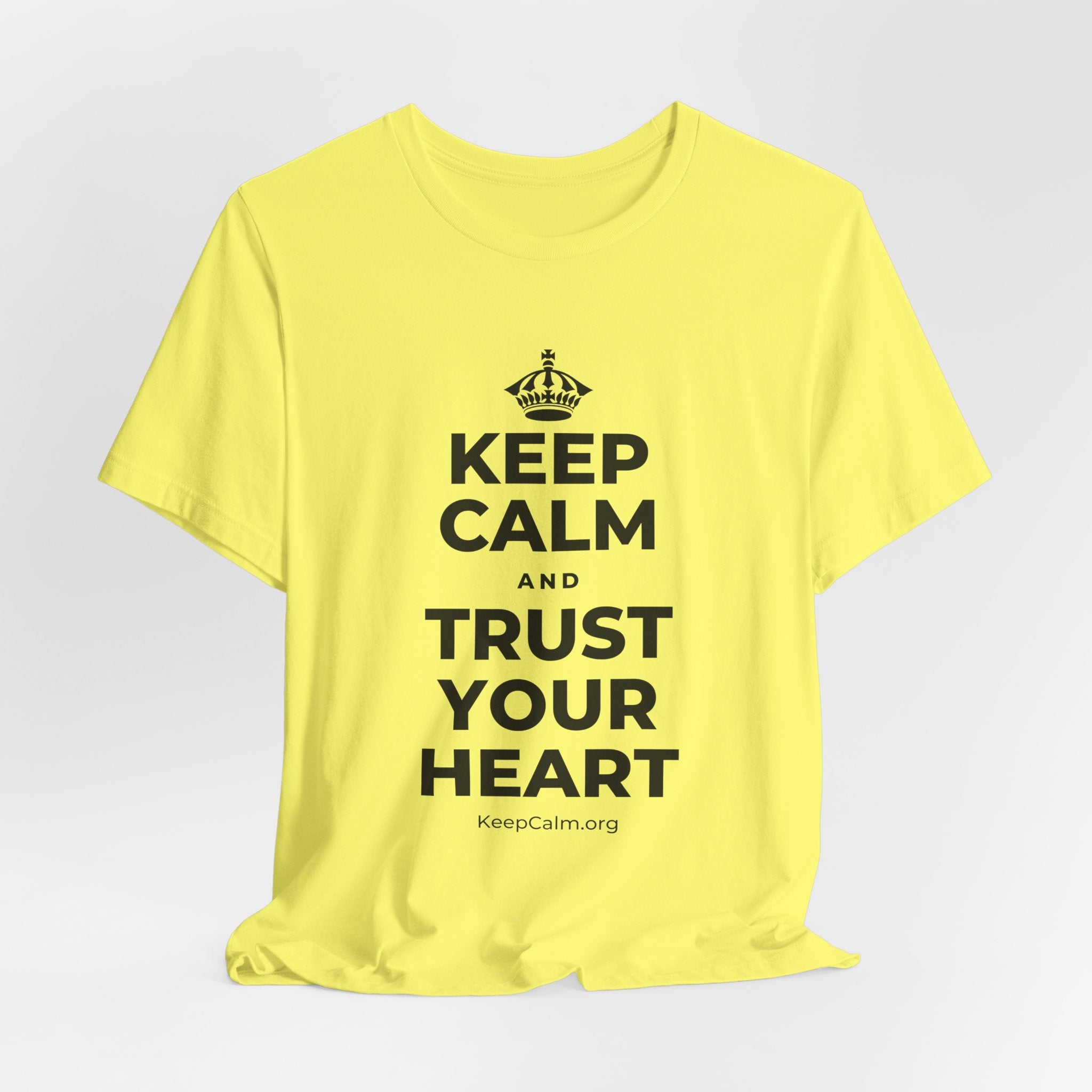 KEEP CALM AND TRUST YOUR HEART T-Shirt (Soft Cream–Heather Mauve)