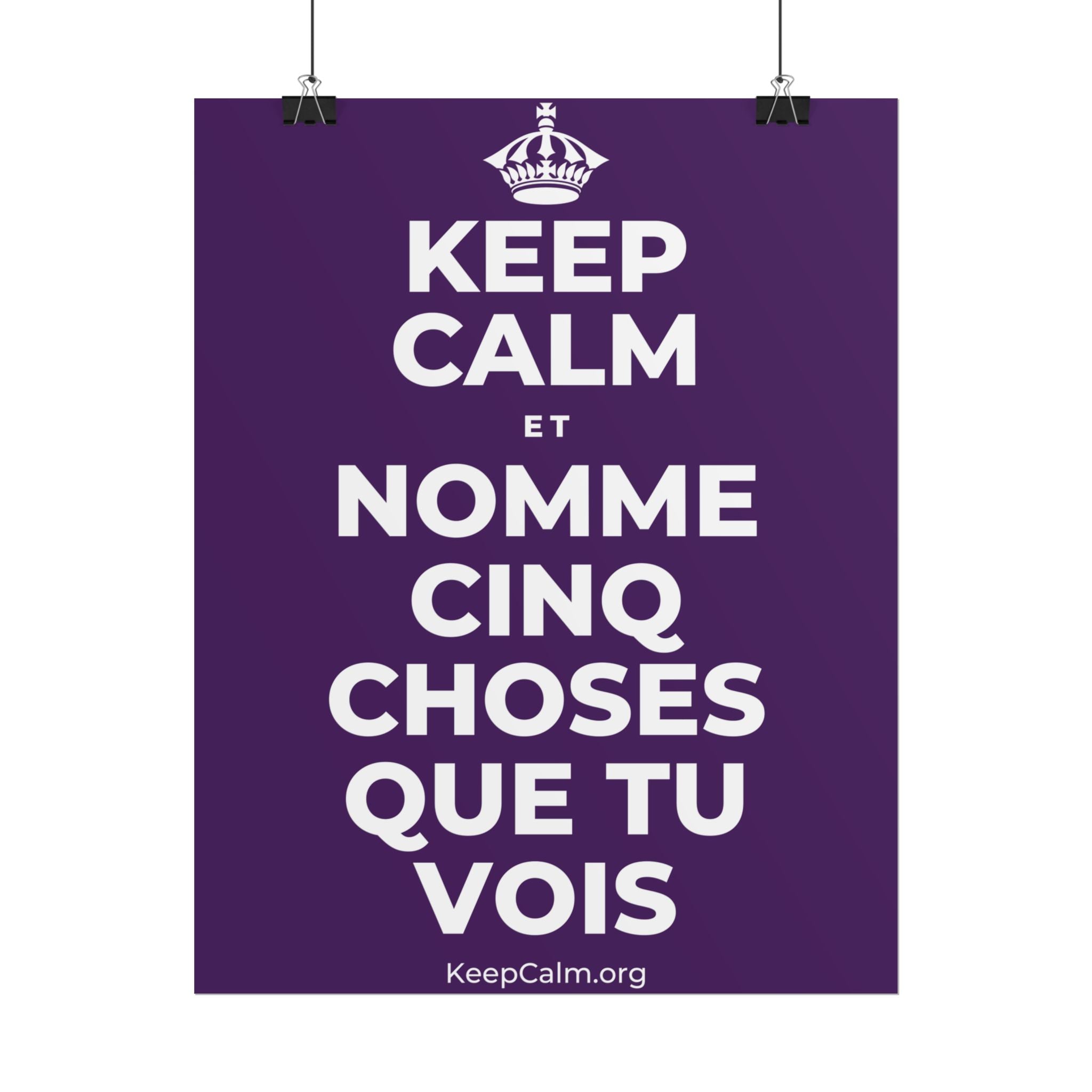 KEEP CALM ET NOMME CINQ CHOSES QUE TU VOIS Poster