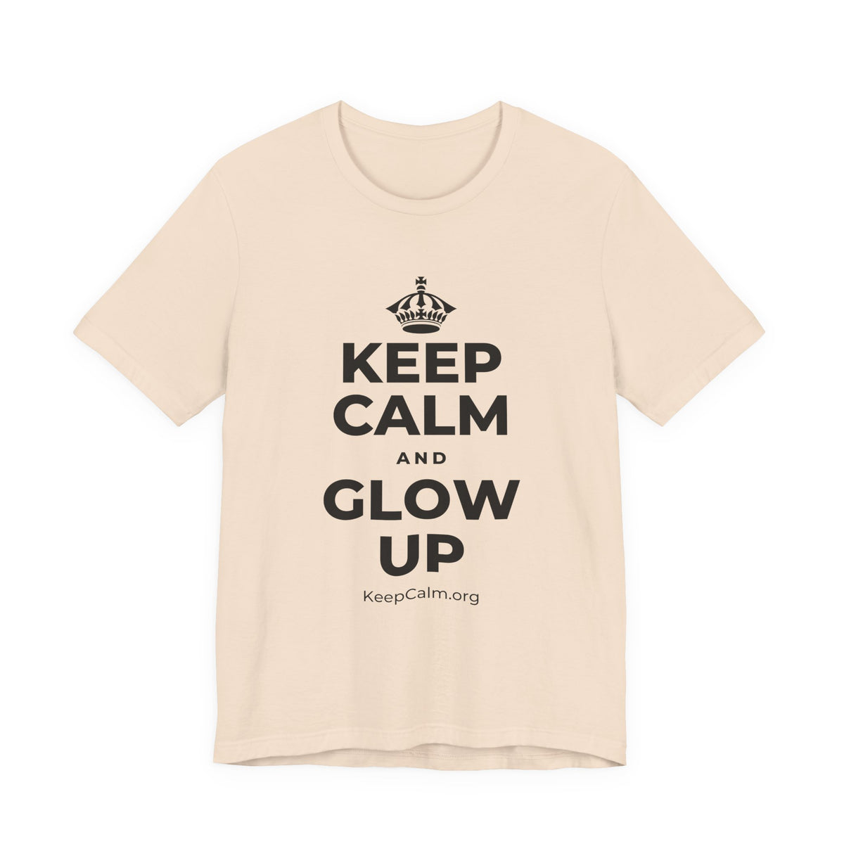 KEEP CALM AND GLOW UP T-Shirt (Soft Cream–Heather Mauve)