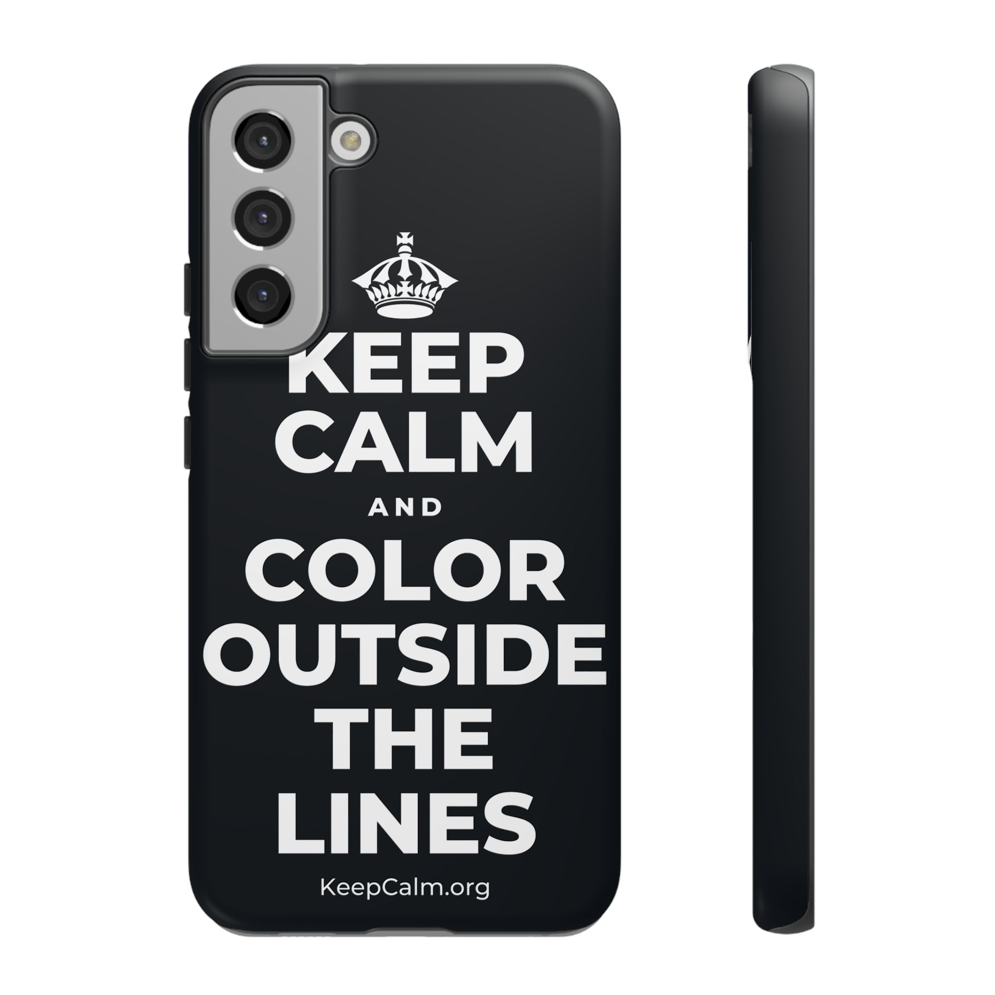 KEEP CALM AND COLOR OUTSIDE THE LINES Phone Case (Dark)