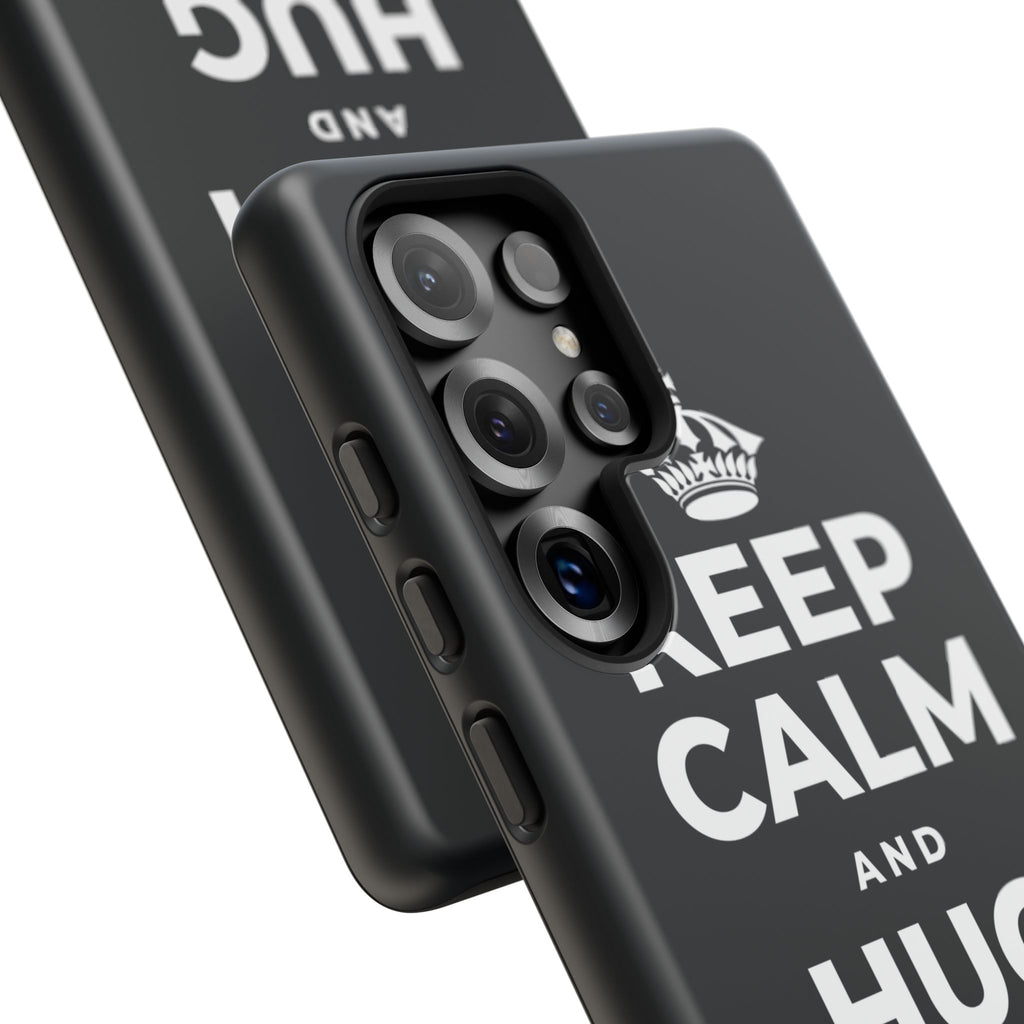 KEEP CALM AND HUG YOUR DOG Phone Case (Dark)