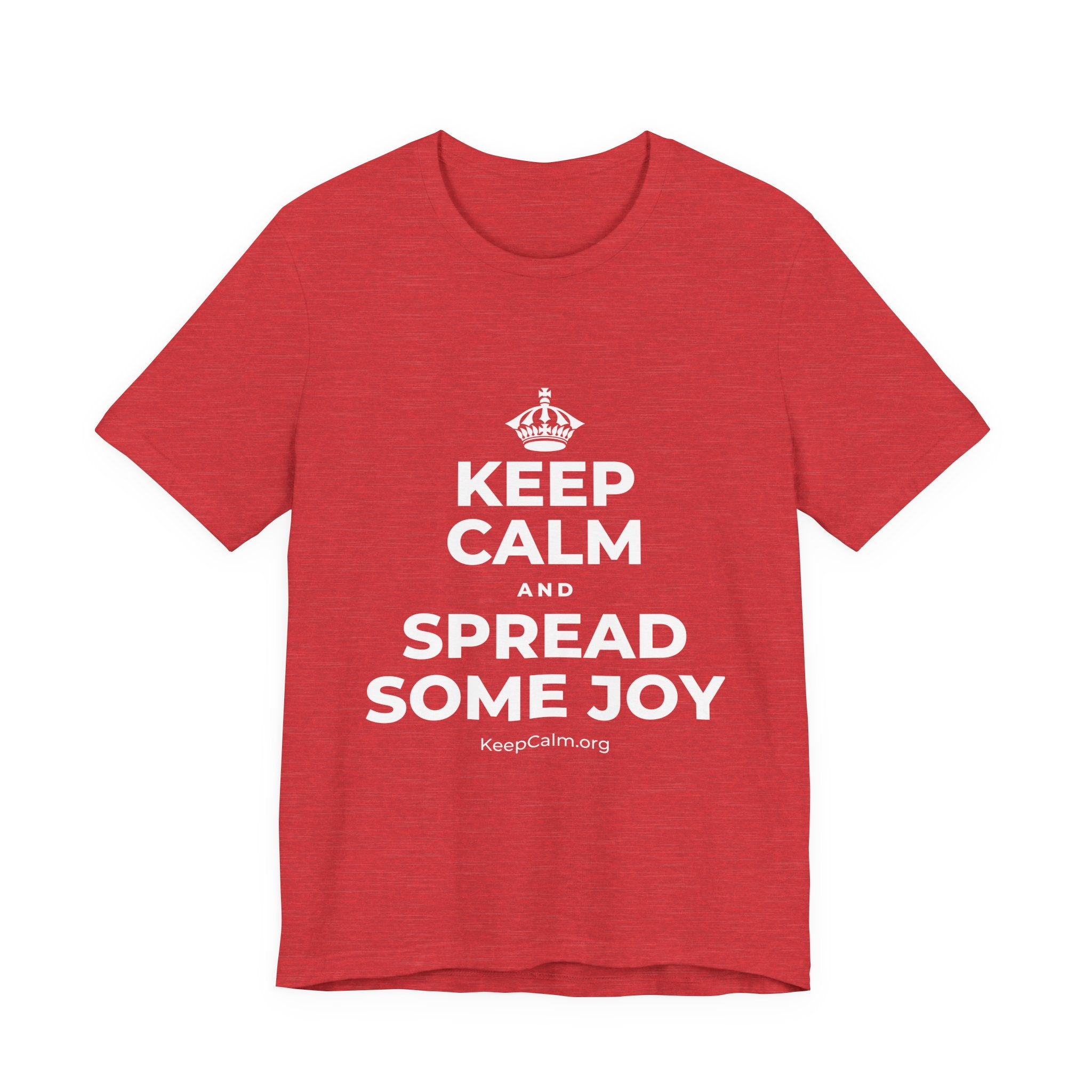 KEEP CALM AND SPREAD SOME JOY T-Shirt (Baby Blue–Silver)