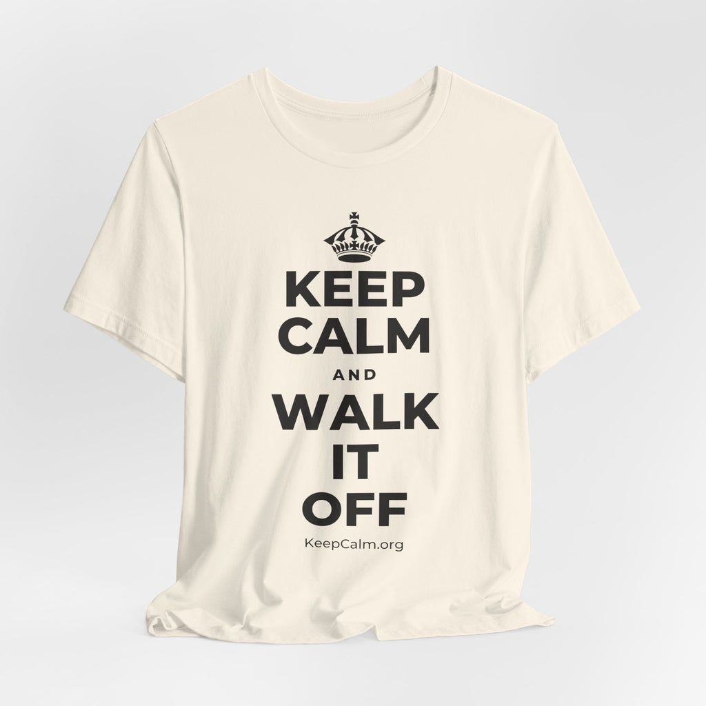 KEEP CALM AND WALK IT OFF T-Shirt (White–Asphalt)