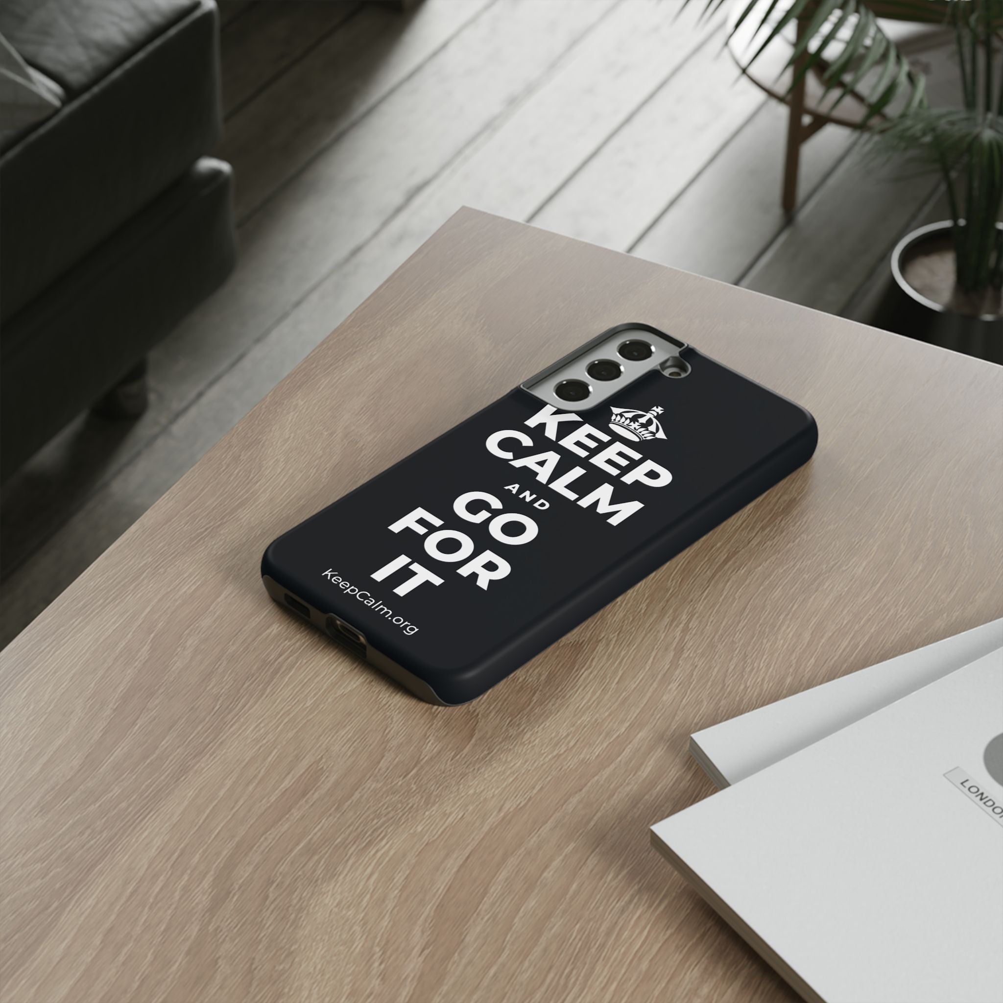 KEEP CALM AND GO FOR IT Phone Case (Dark)