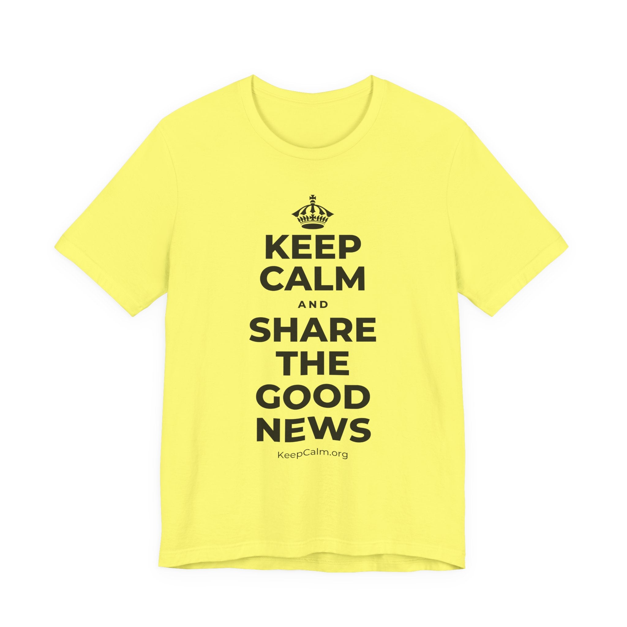 KEEP CALM AND SHARE THE GOOD NEWS T-Shirt (Soft Cream–Heather Mauve)