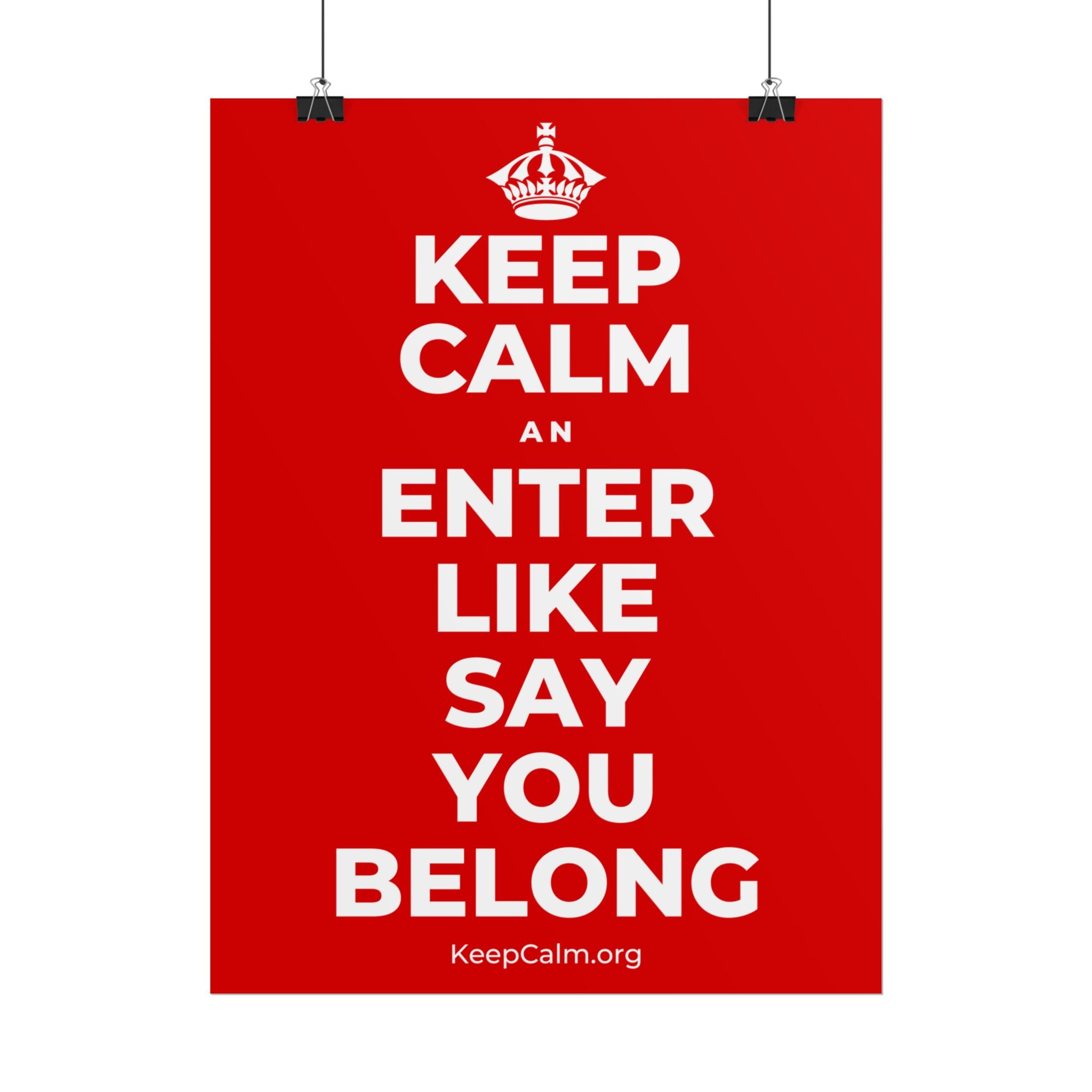 KEEP CALM AN ENTER LIKE SAY YOU BELONG Poster