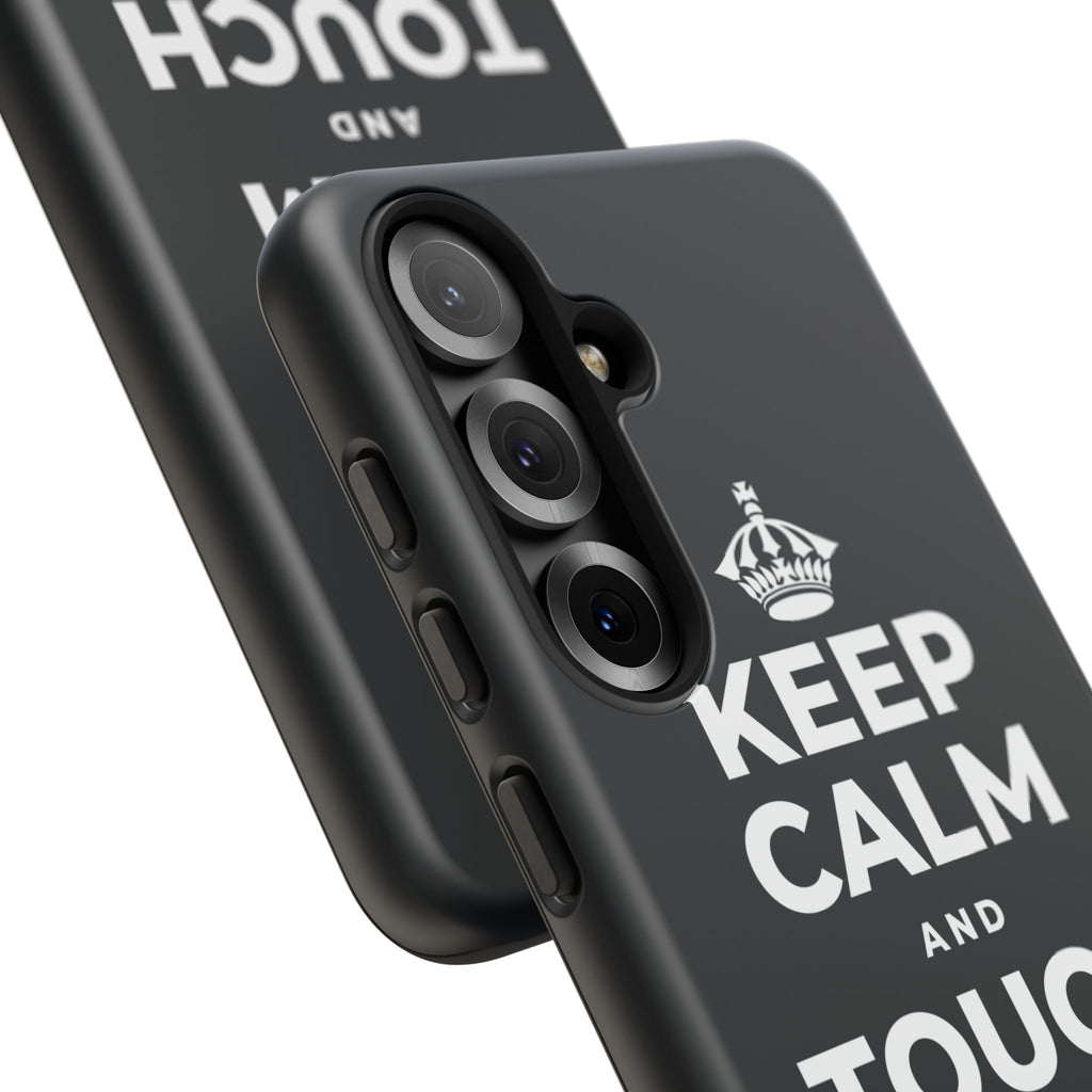 KEEP CALM AND TOUCH SOME GRASS Phone Case (Dark)