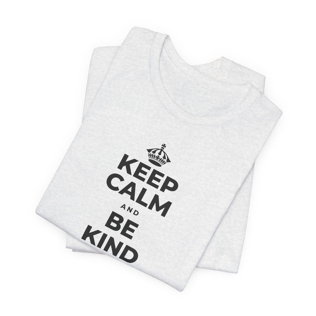 KEEP CALM AND BE KIND TO THE NEW KID T-Shirt (Soft Cream–Heather Mauve)