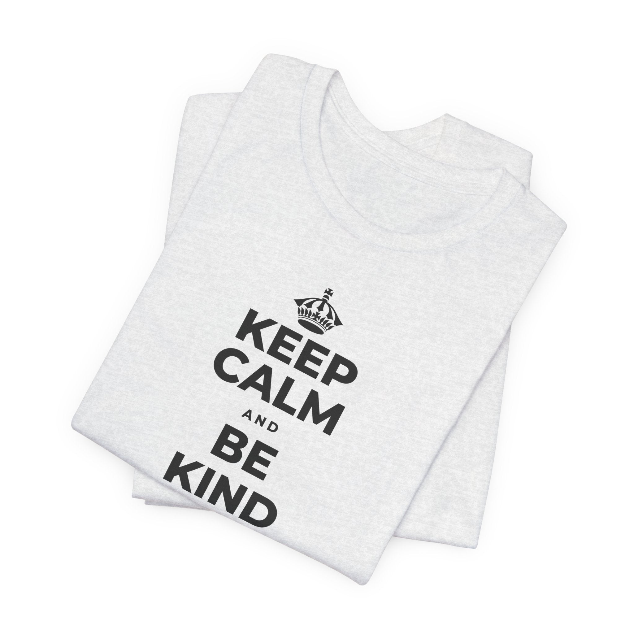 KEEP CALM AND BE KIND TO THE NEW KID T-Shirt (Soft Cream–Heather Mauve)