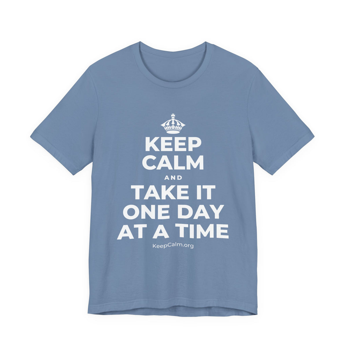 KEEP CALM AND TAKE IT ONE DAY AT A TIME T-Shirt (Soft Cream–Heather Mauve)