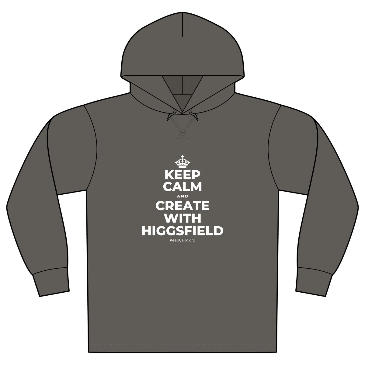 KEEP CALM AND CREATE WITH HIGGSFIELD Organic Hoodie Tee