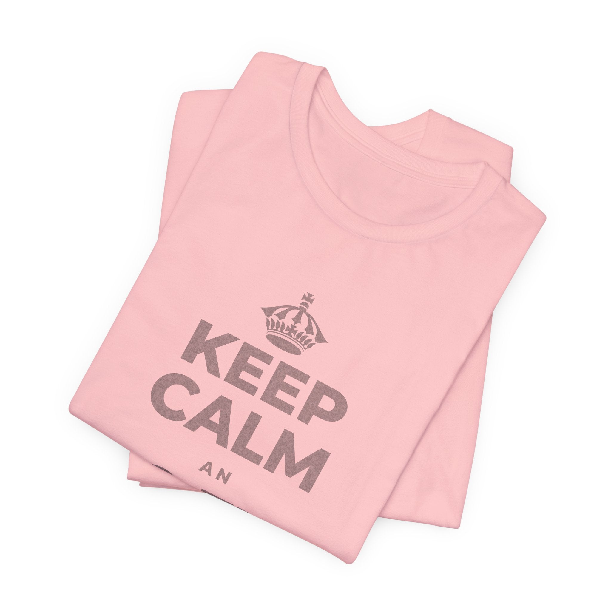 KEEP CALM AN DO THE HARD TIN T-Shirt (White–Asphalt)