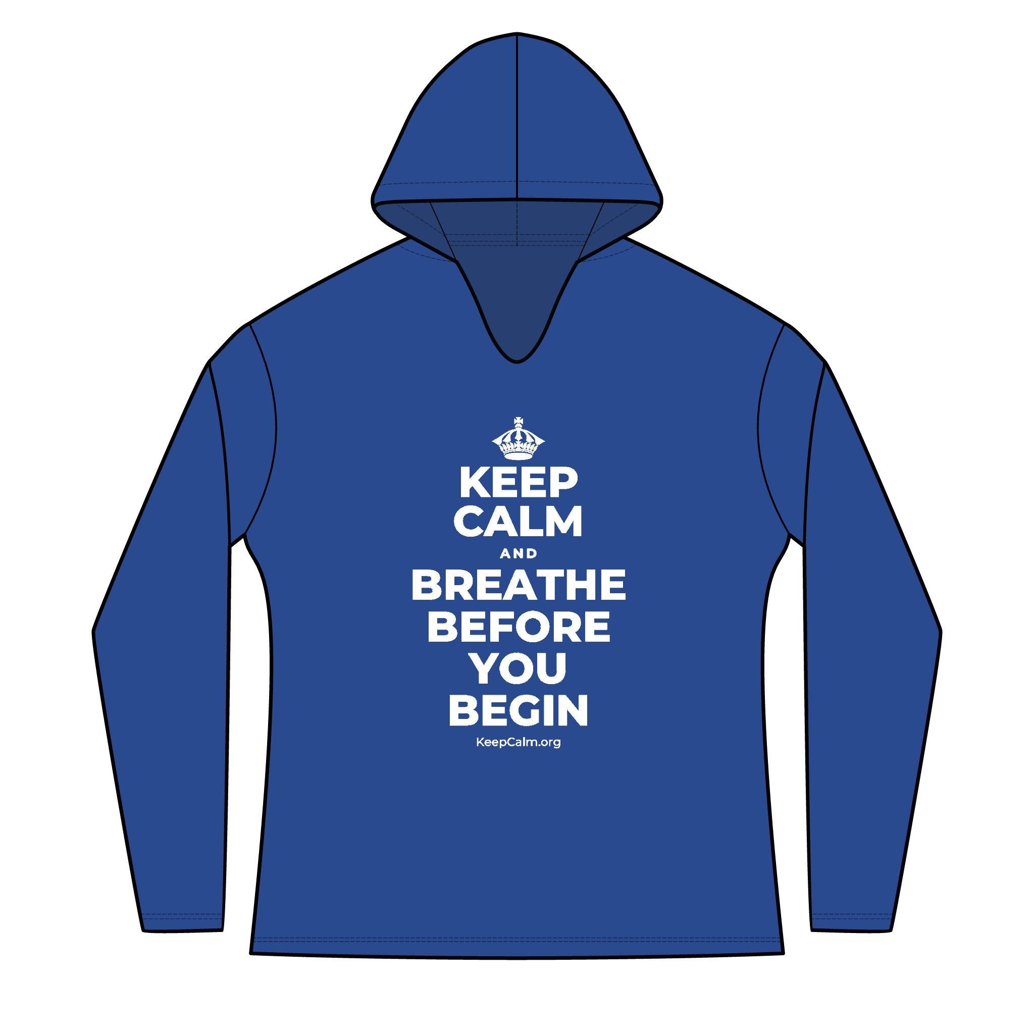 KEEP CALM AND BREATHE BEFORE YOU BEGIN Women's Long Sleeve Hoodie