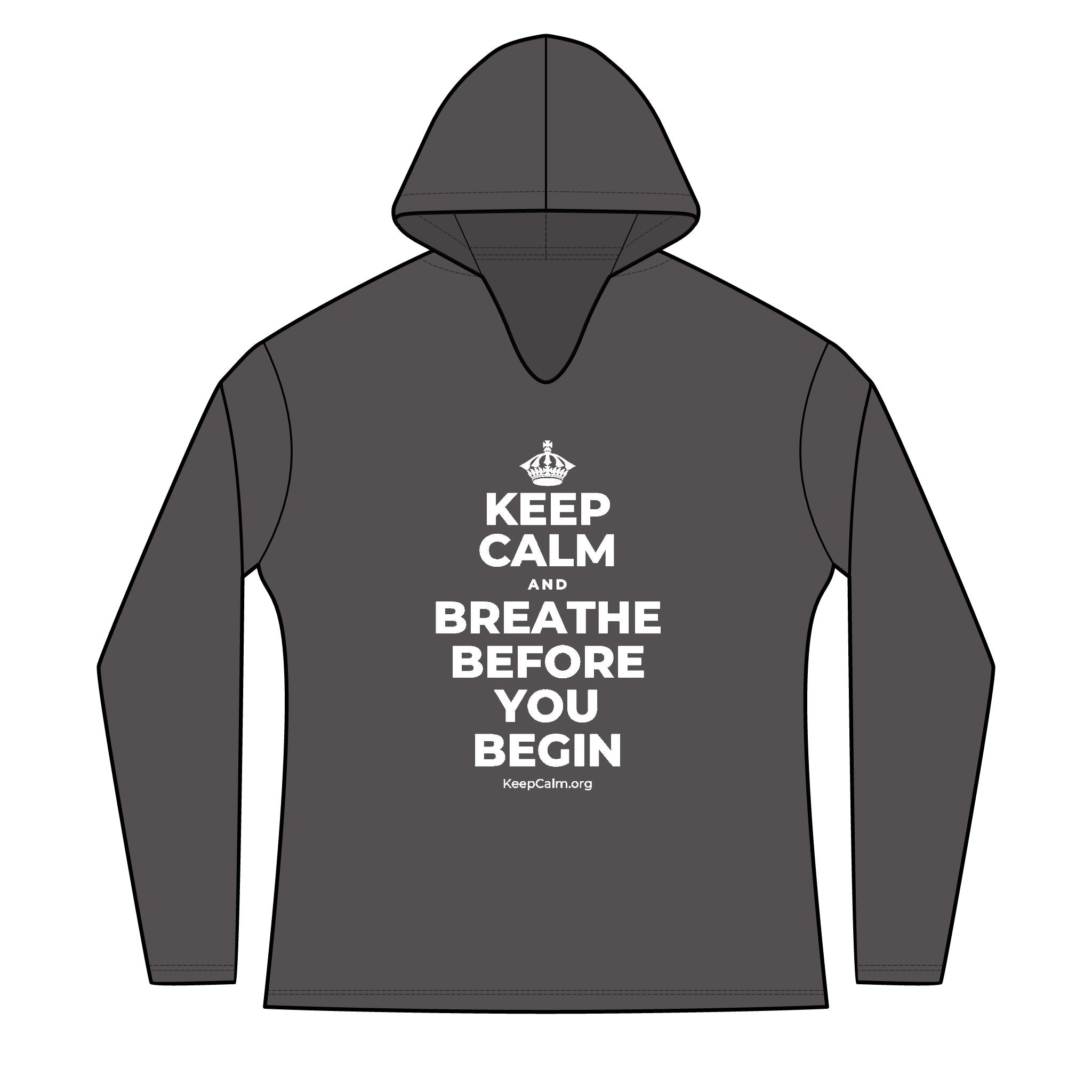 KEEP CALM AND BREATHE BEFORE YOU BEGIN Women's Long Sleeve Hoodie