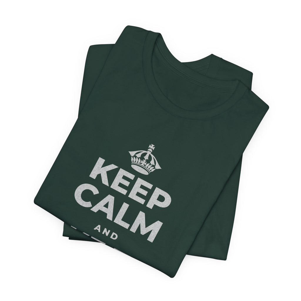 KEEP CALM AND TAKE THE HOUR T-Shirt (White–Asphalt)