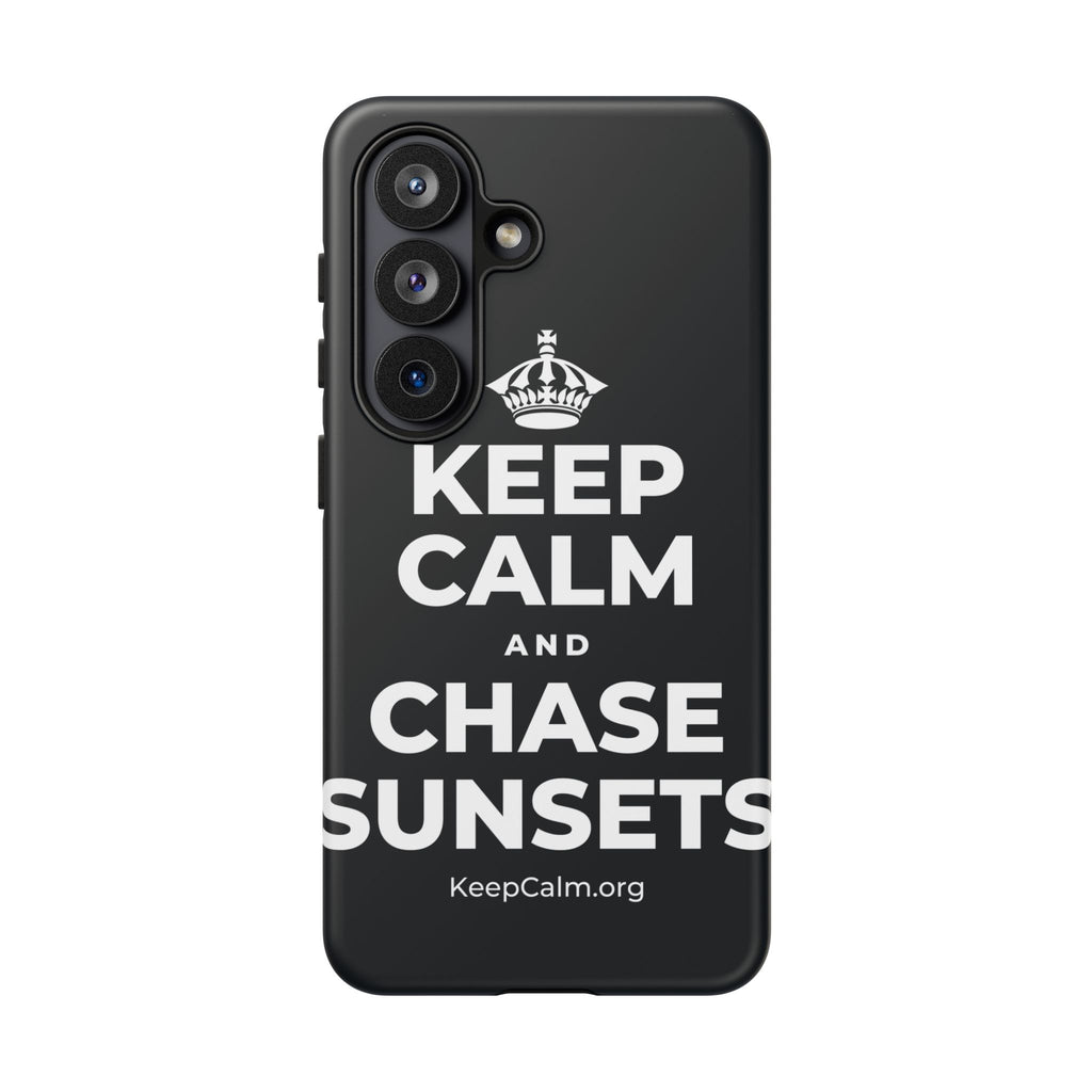 KEEP CALM AND CHASE SUNSETS Phone Case (Dark)