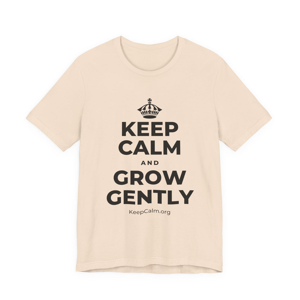 KEEP CALM AND GROW GENTLY T-Shirt (Soft Cream–Heather Mauve)