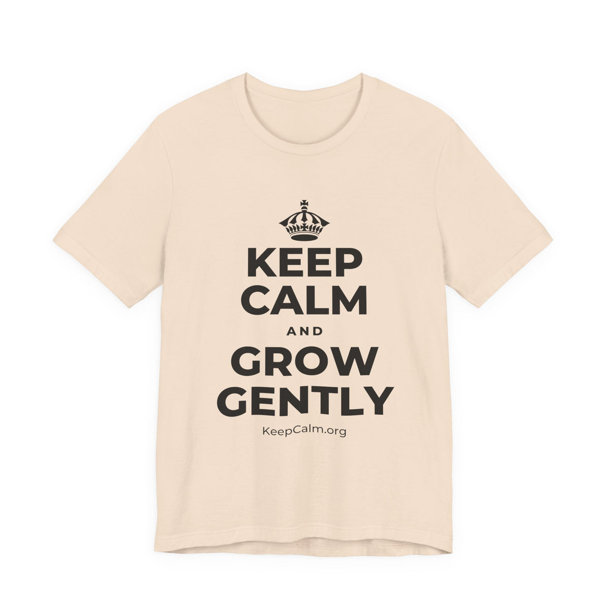 KEEP CALM AND GROW GENTLY T-Shirt (Soft Cream–Heather Mauve)