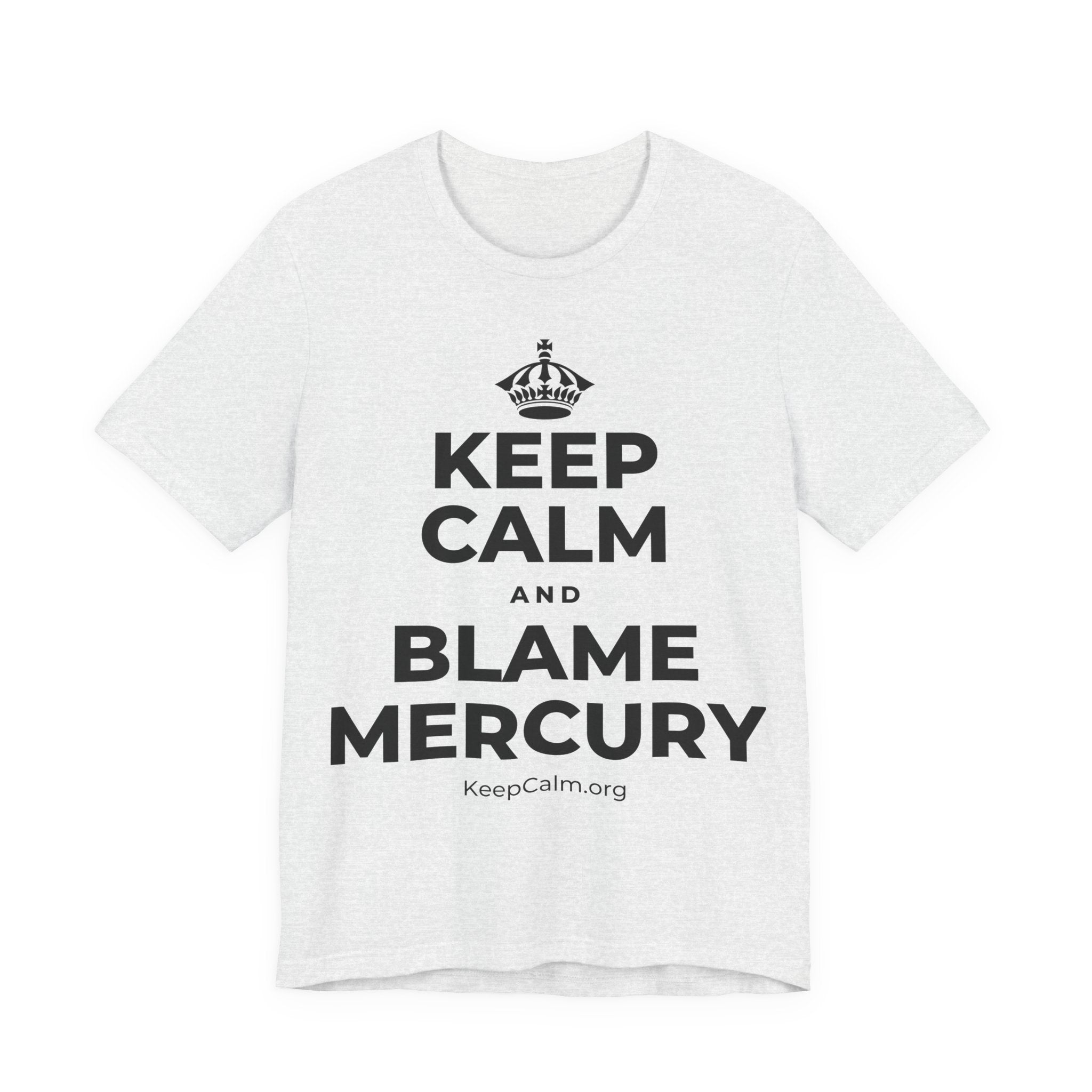 KEEP CALM AND BLAME MERCURY T-Shirt (Soft Cream–Heather Mauve)