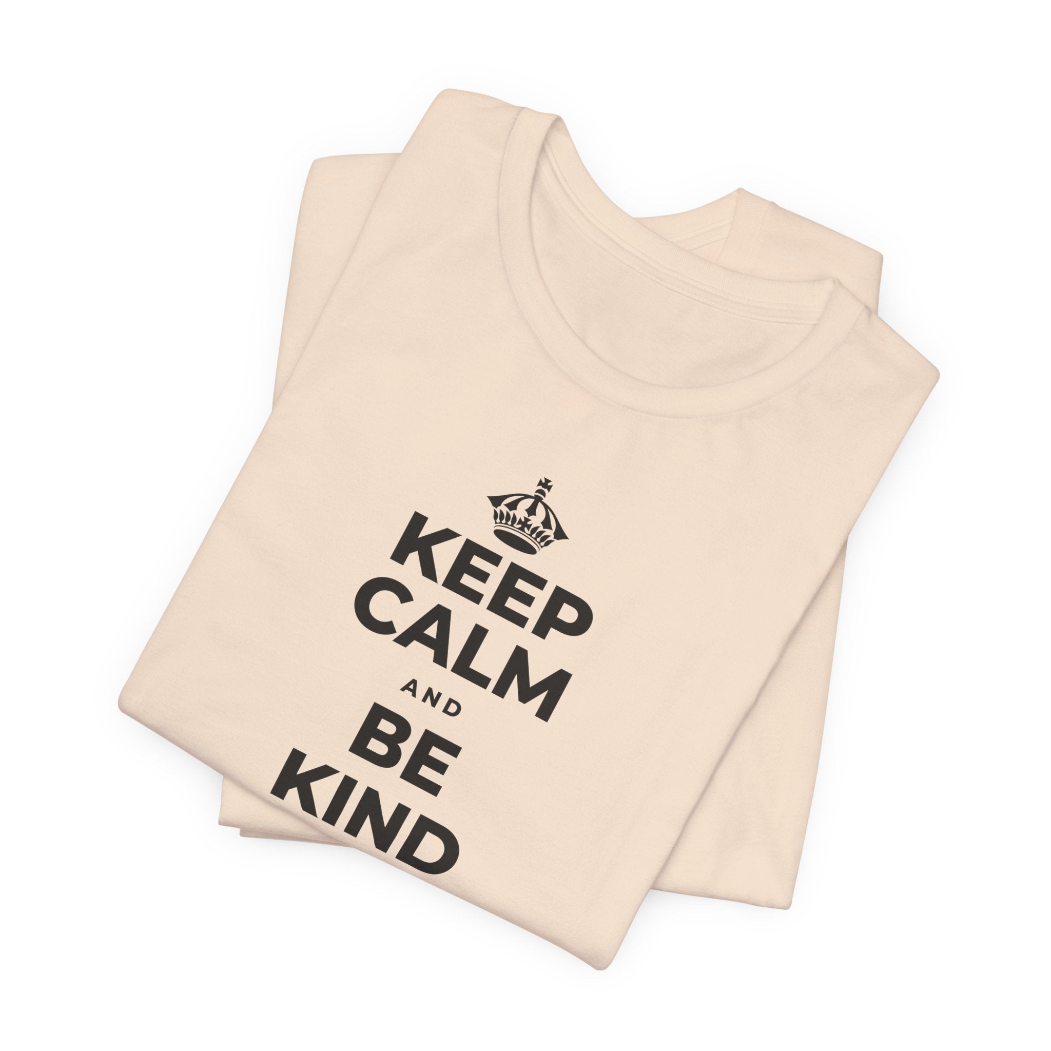 KEEP CALM AND BE KIND TO THE NEW KID T-Shirt (Soft Cream–Heather Mauve)