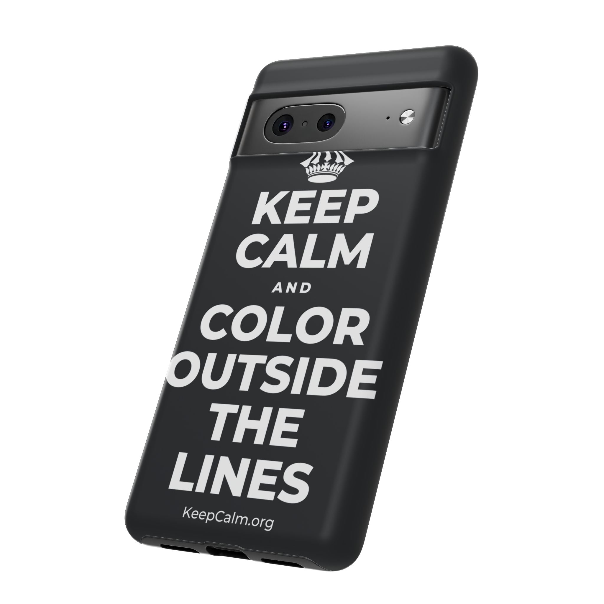 KEEP CALM AND COLOR OUTSIDE THE LINES Phone Case (Dark)