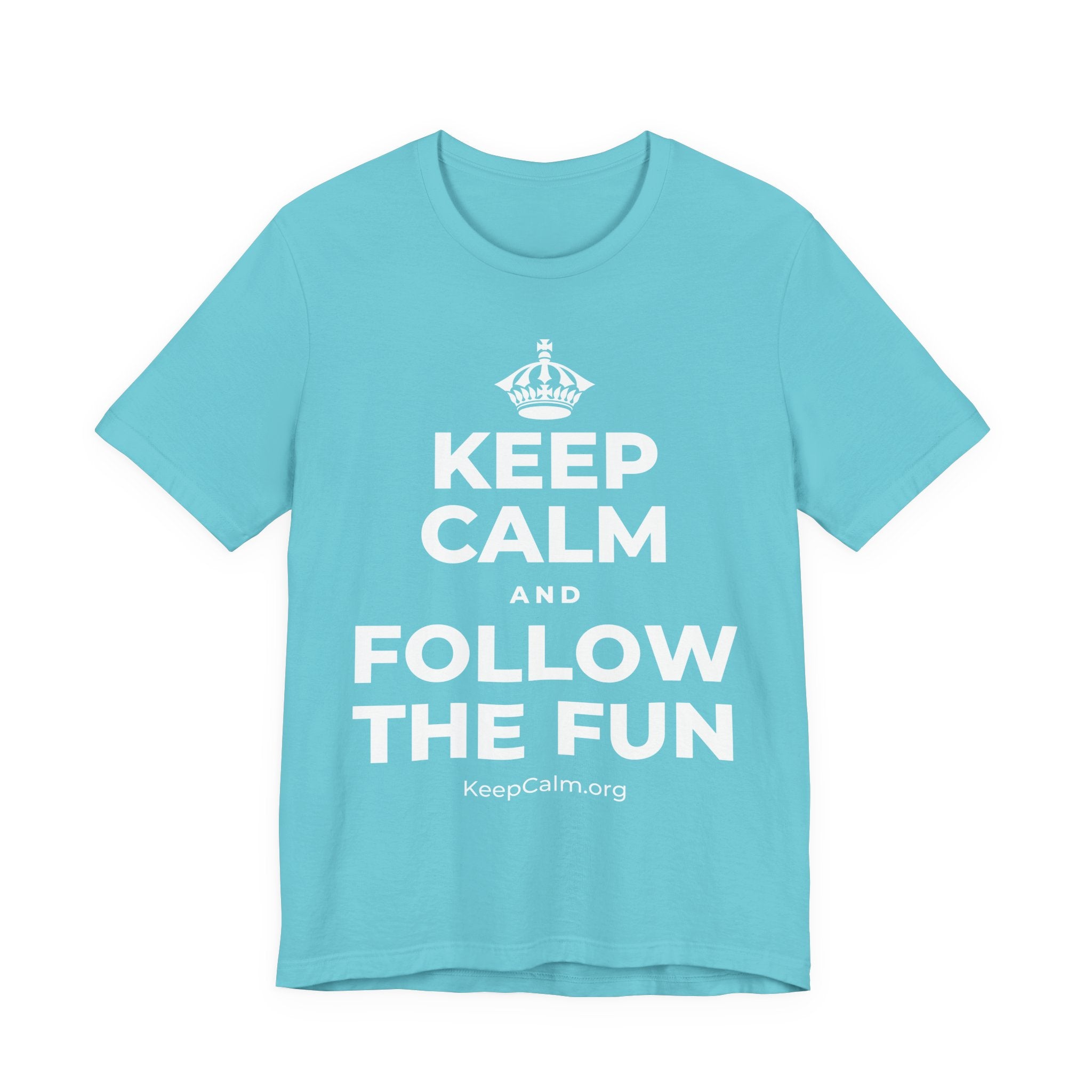 KEEP CALM AND FOLLOW THE FUN T-Shirt (Soft Cream–Heather Mauve)