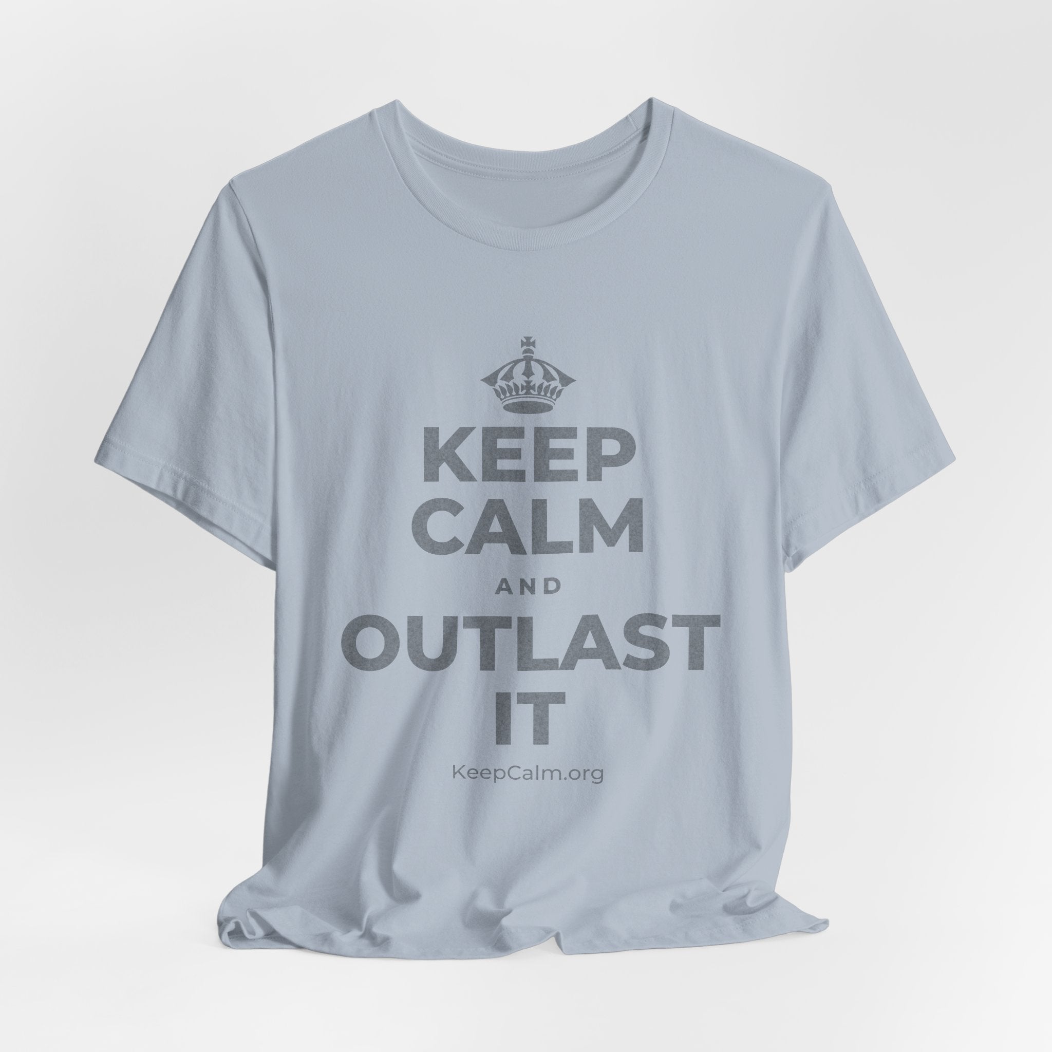 KEEP CALM AND OUTLAST IT T-Shirt (White–Asphalt)