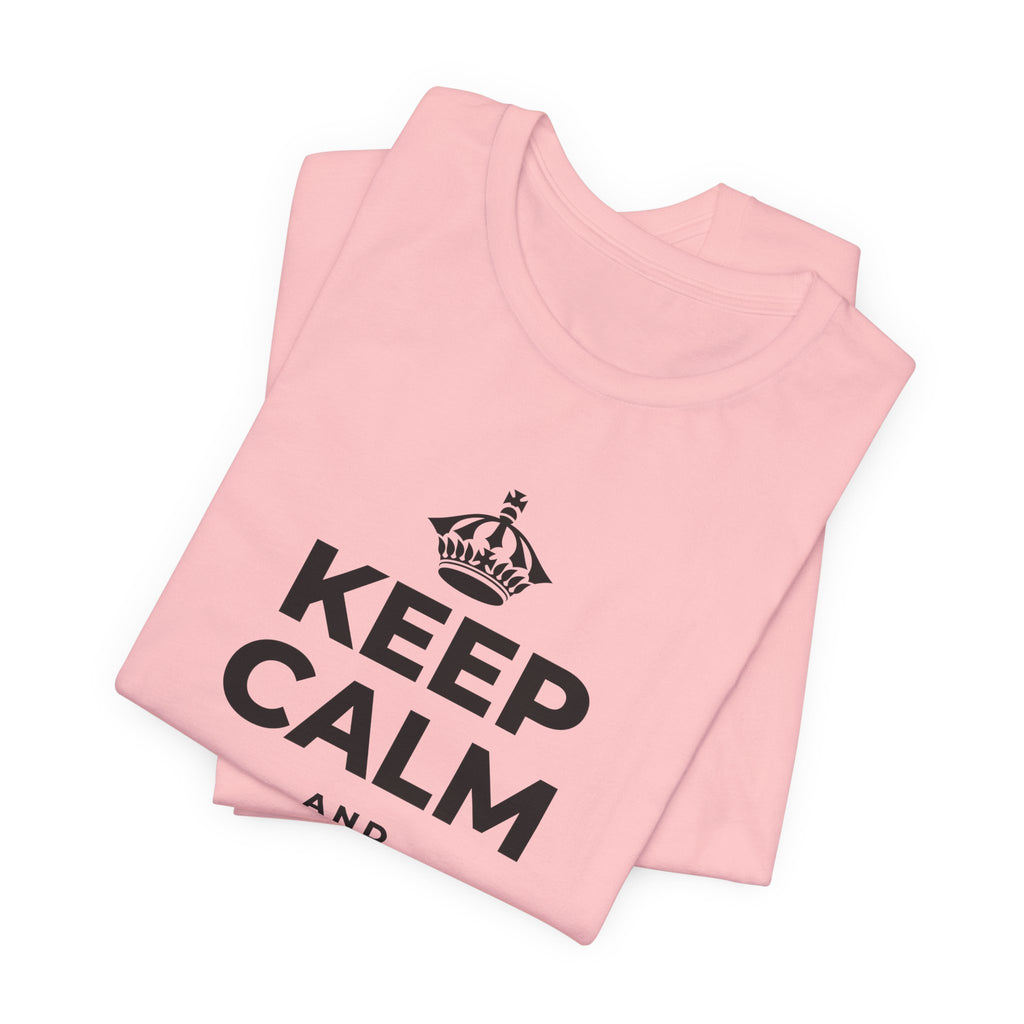 KEEP CALM AND GATHER ROUND T-Shirt (White–Asphalt)