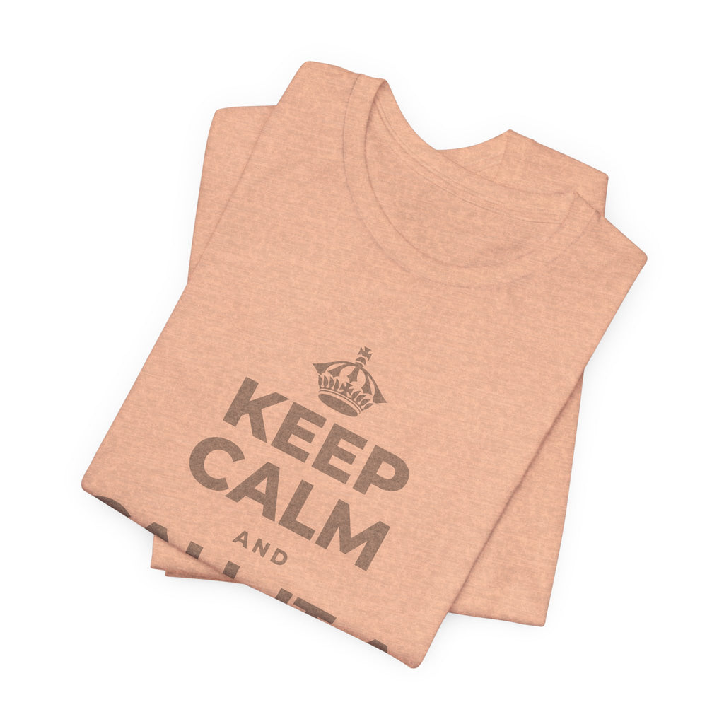 KEEP CALM AND CALL IT A DAY, KINDLY T-Shirt (Soft Cream–Heather Mauve)
