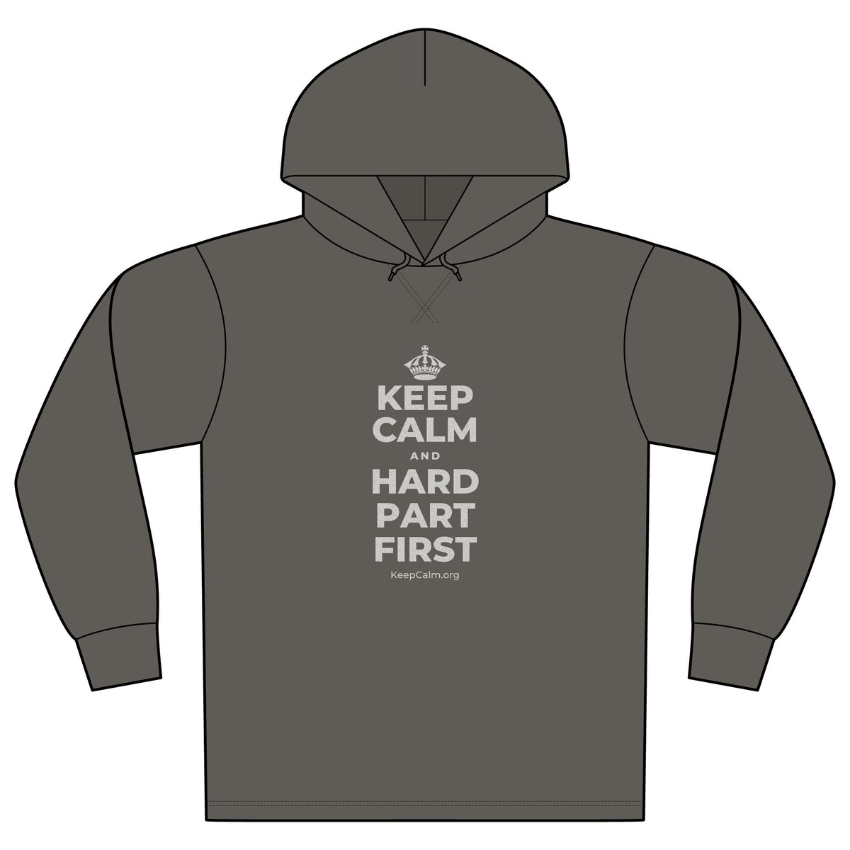 KEEP CALM AND HARD PART FIRST Organic Hoodie Tee