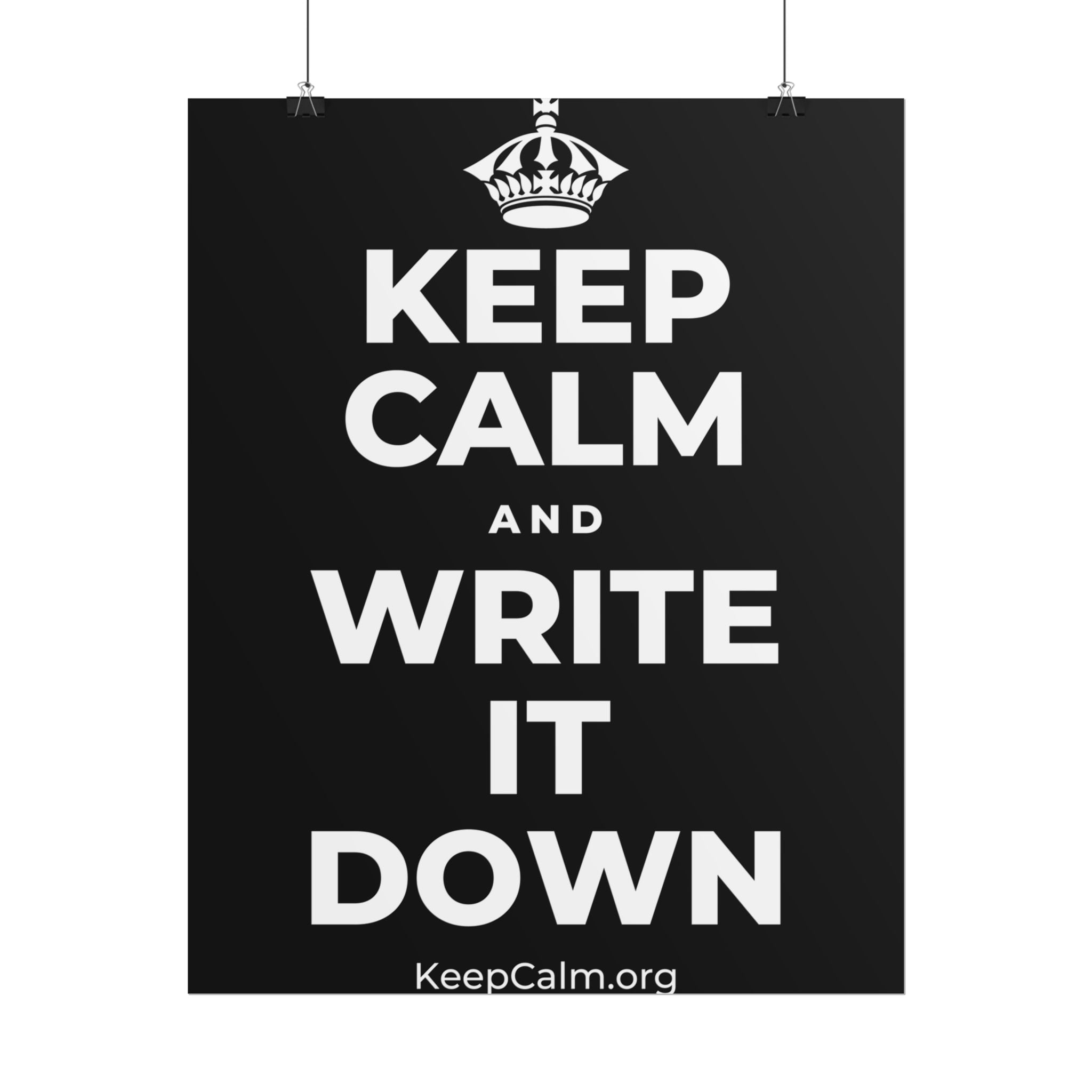 KEEP CALM AND WRITE IT DOWN Poster