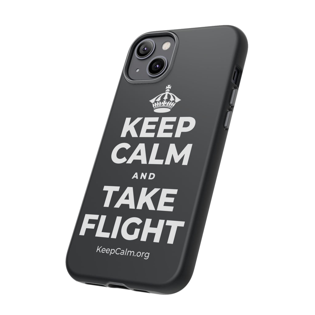 KEEP CALM AND TAKE FLIGHT Phone Case (Dark)