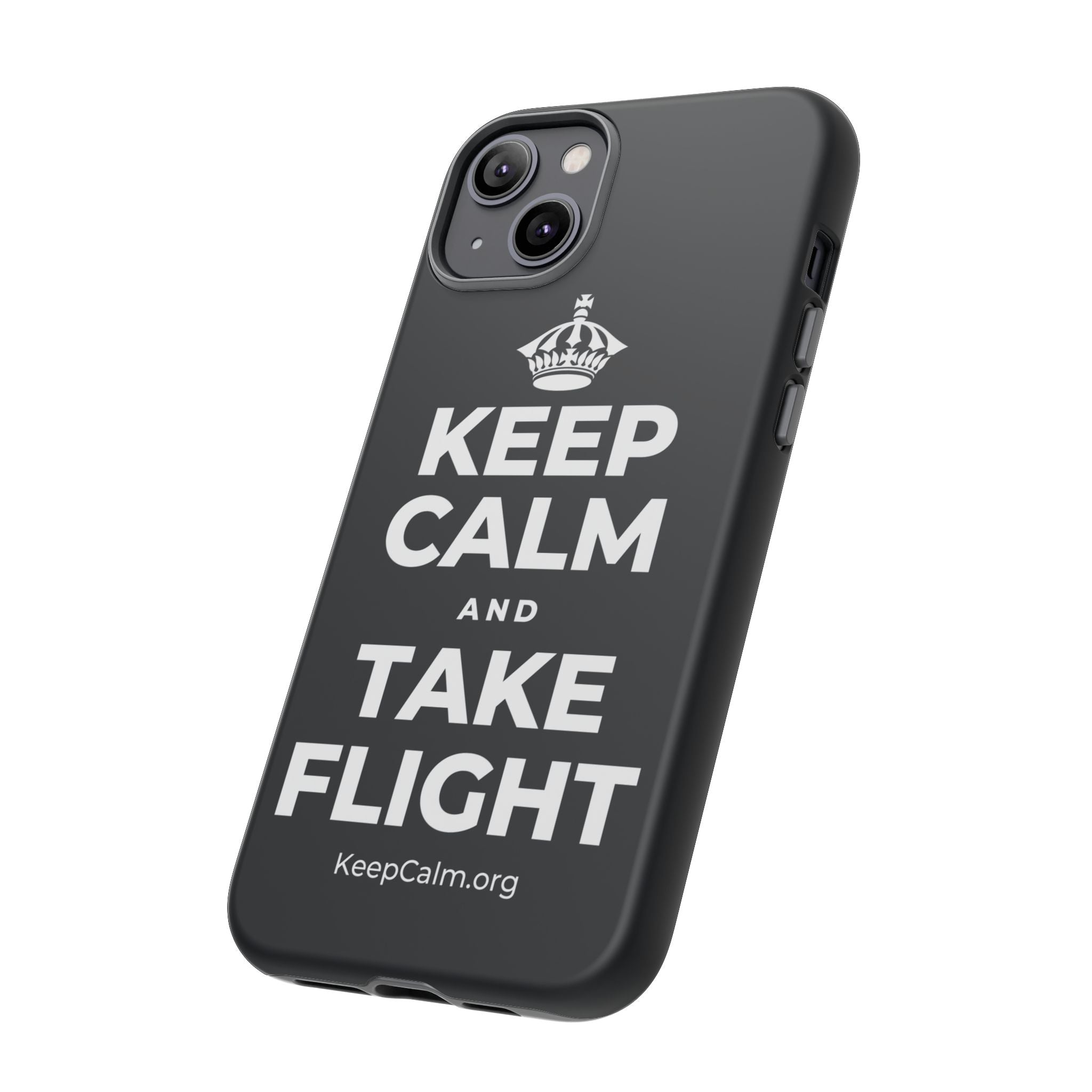 KEEP CALM AND TAKE FLIGHT Phone Case (Dark)