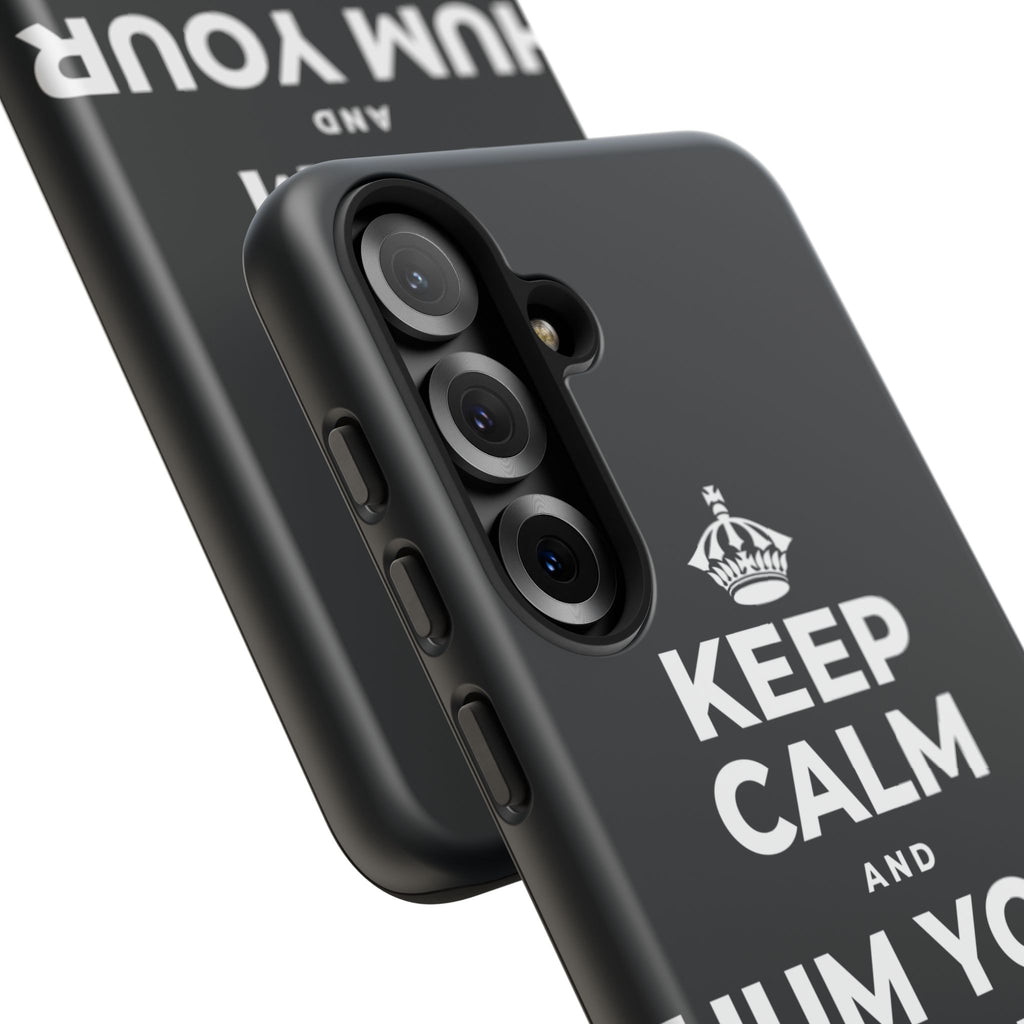 KEEP CALM AND HUM YOUR FAVORITE TUNE Phone Case (Dark)
