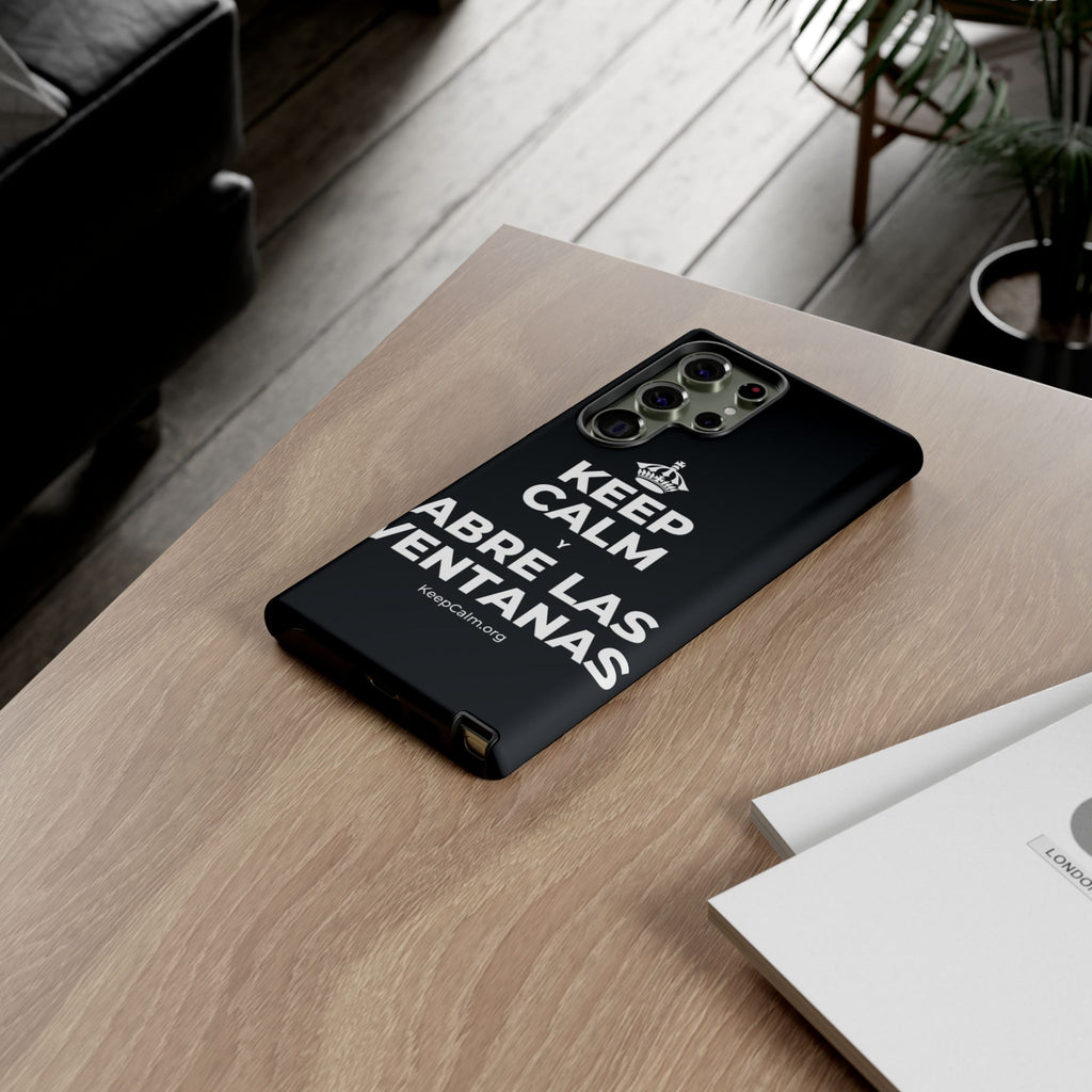 KEEP CALM Y ABRE LAS VENTANAS Phone Case (Dark)